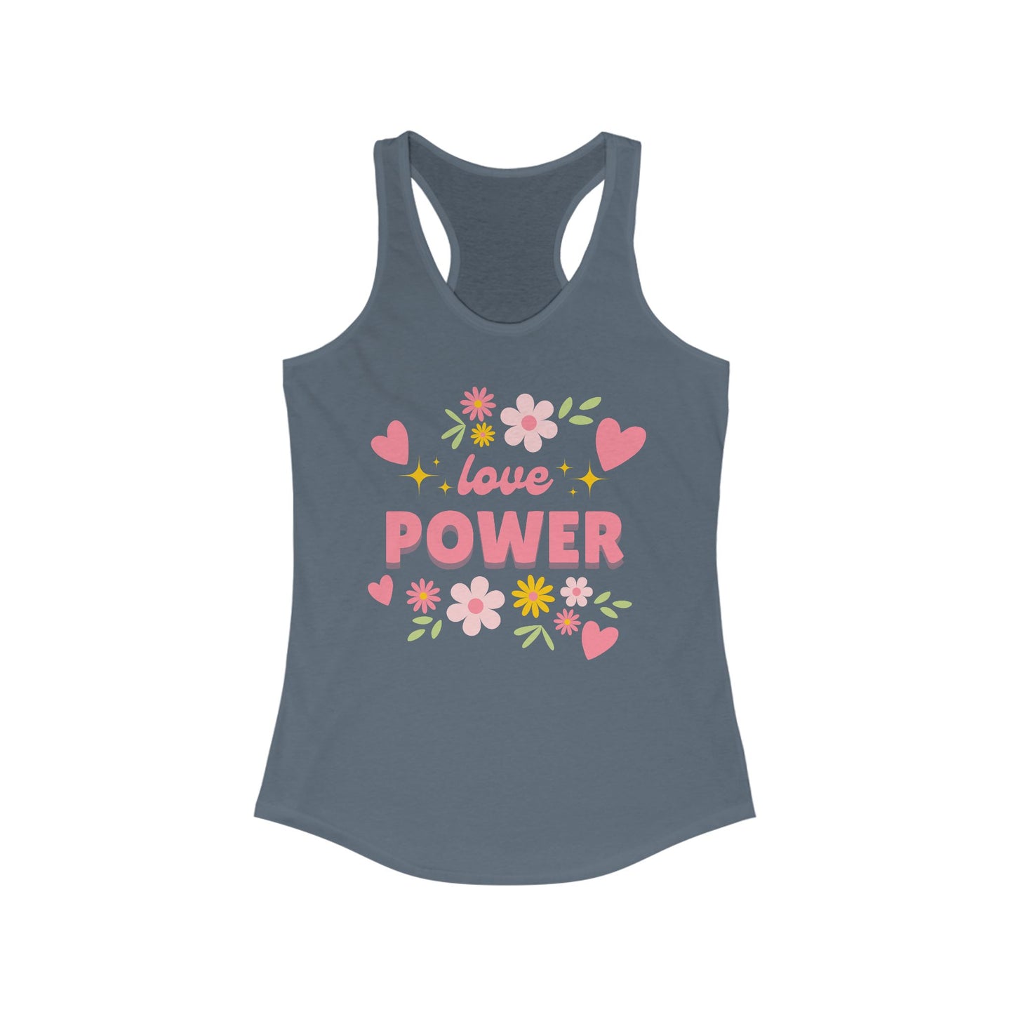 "Love Power" Racerback Tank – Feminine Strength Meets Heartfelt Style