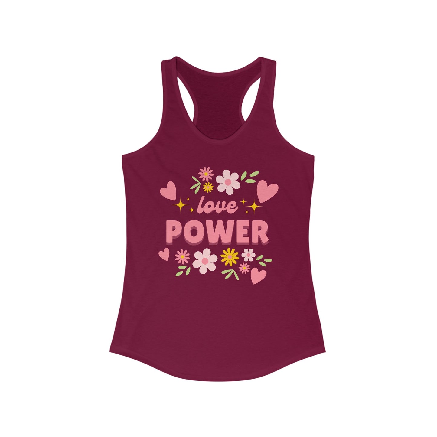 "Love Power" Racerback Tank – Feminine Strength Meets Heartfelt Style
