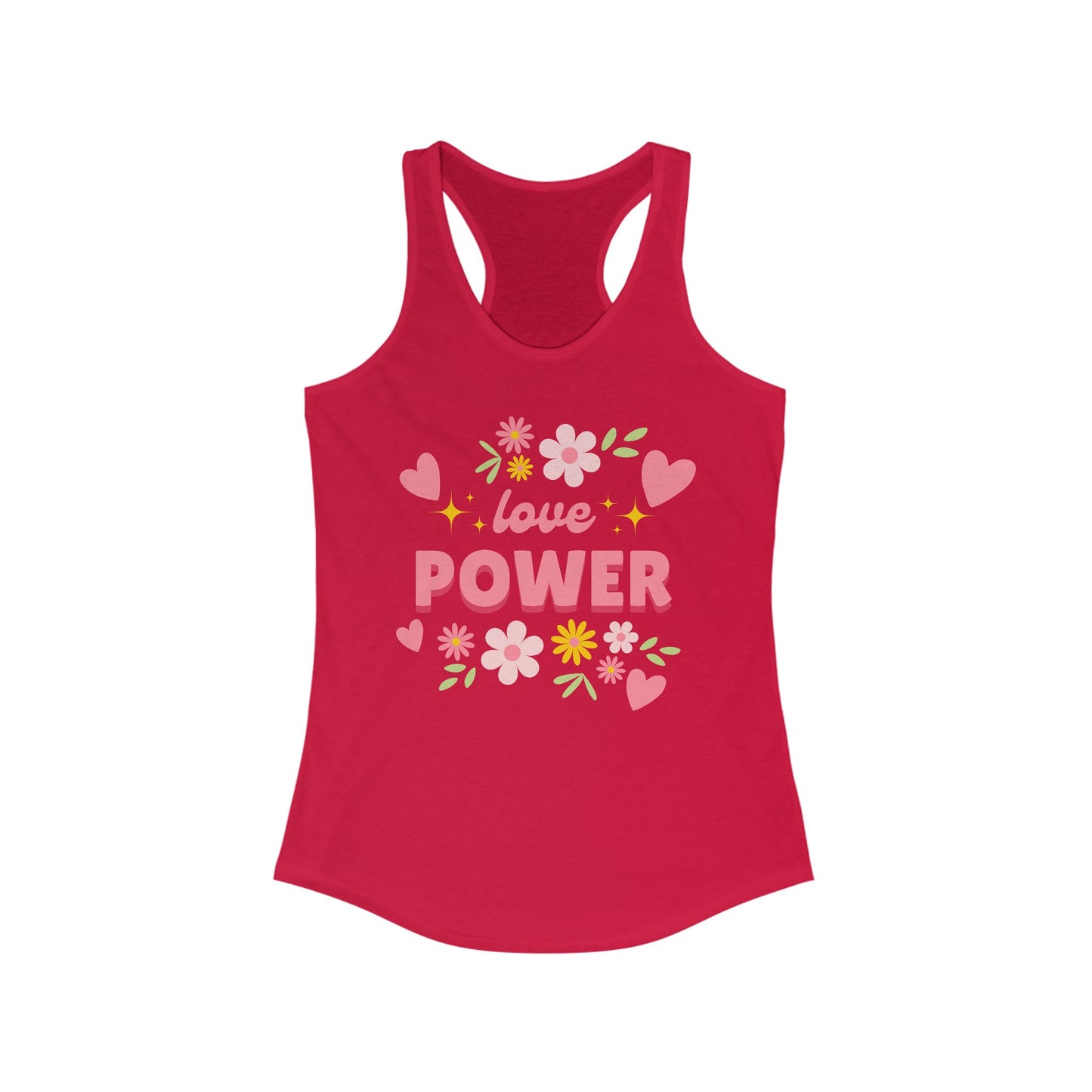 "Love Power" Racerback Tank – Feminine Strength Meets Heartfelt Style