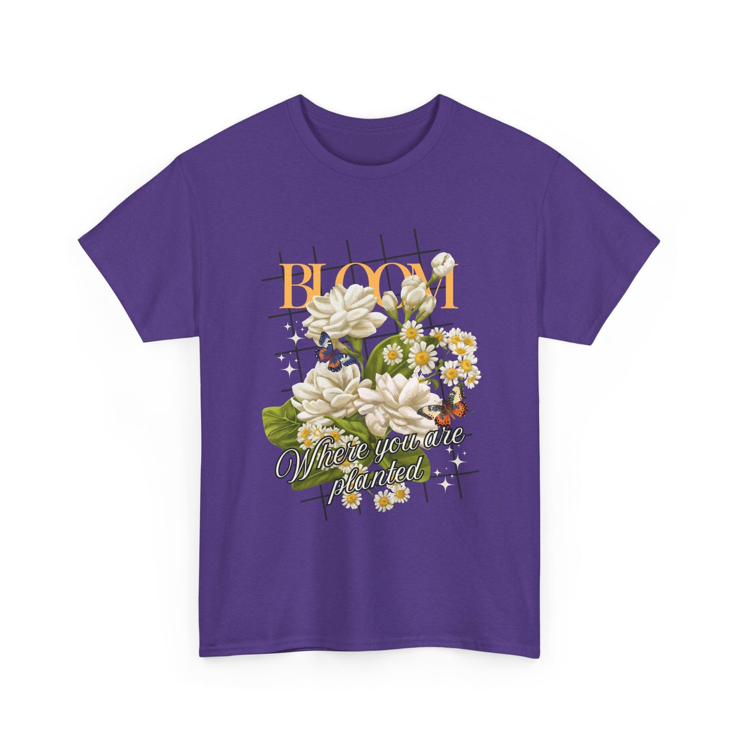 🌼Bloom Soulfully Heavy Cotton Tee - Rooted in Grace, Blossoming in Truth