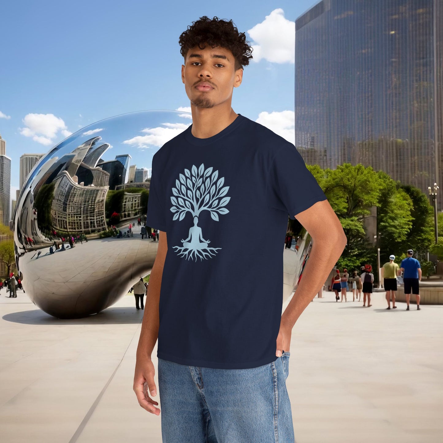 🌲🖤 ROOTED IN STILLNESS — Menaste™ Meditation Tee