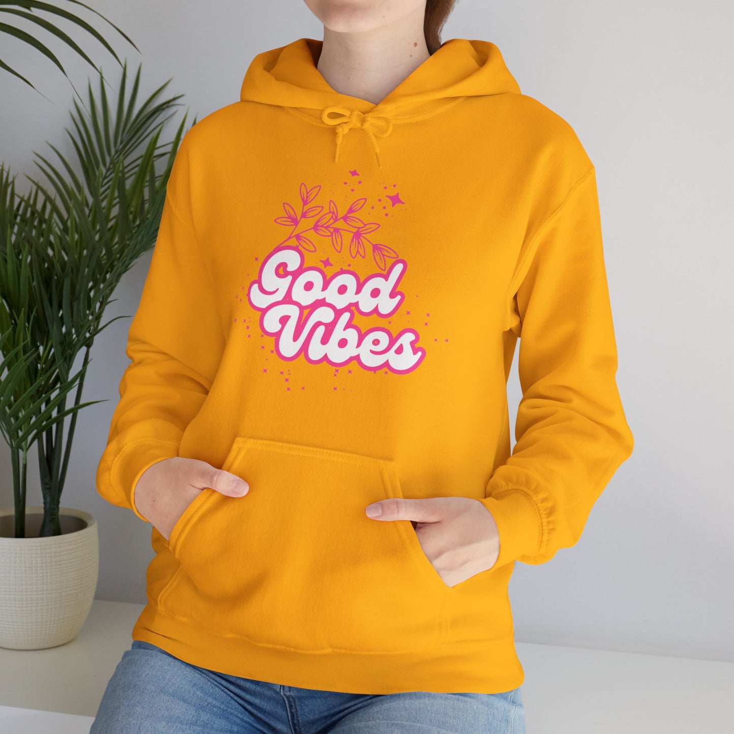 🌸Good Vibe Hoodie – Bloom in Positivity & Cosmic Light✨🌼