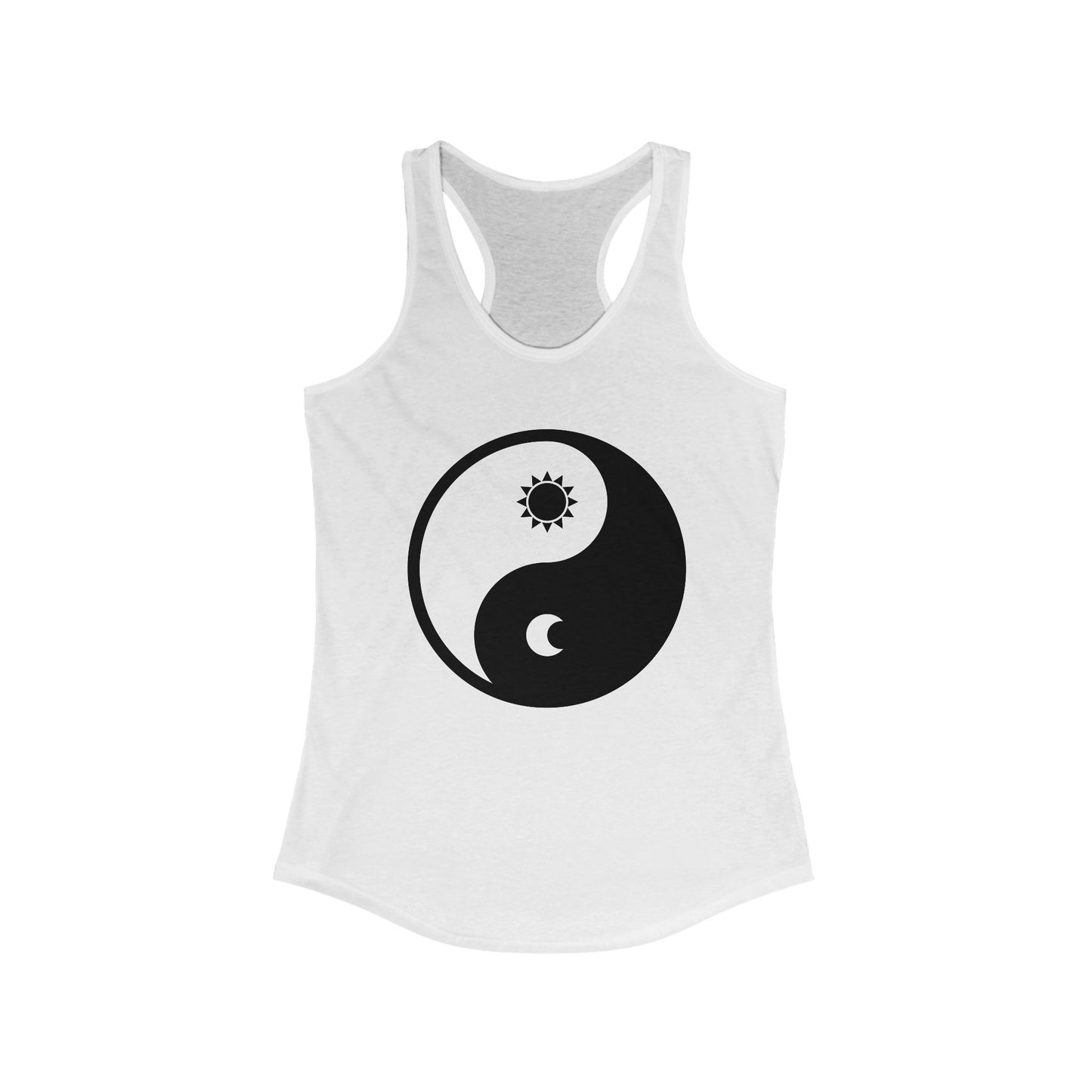 Balance in Motion Racerback Tank – Yin & Yang Sun & Moon Design