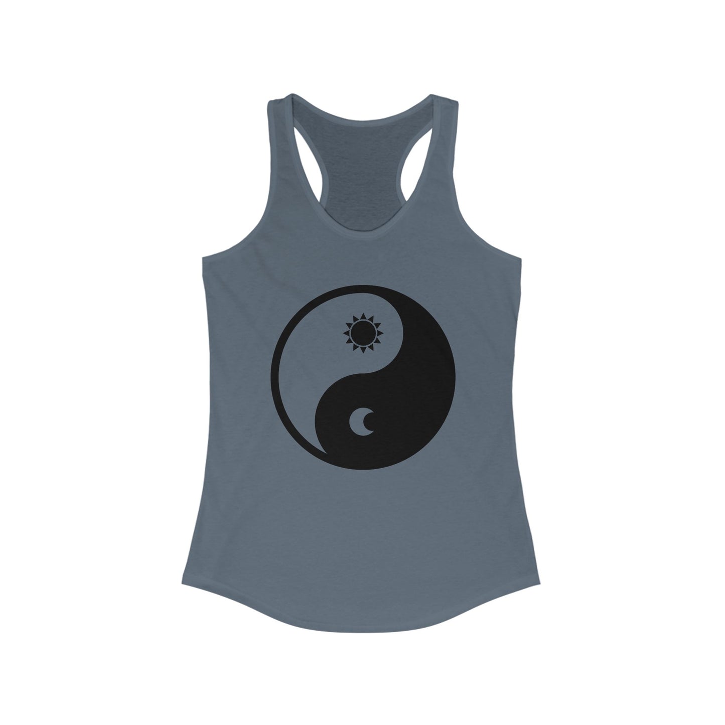 Balance in Motion Racerback Tank – Yin & Yang Sun & Moon Design