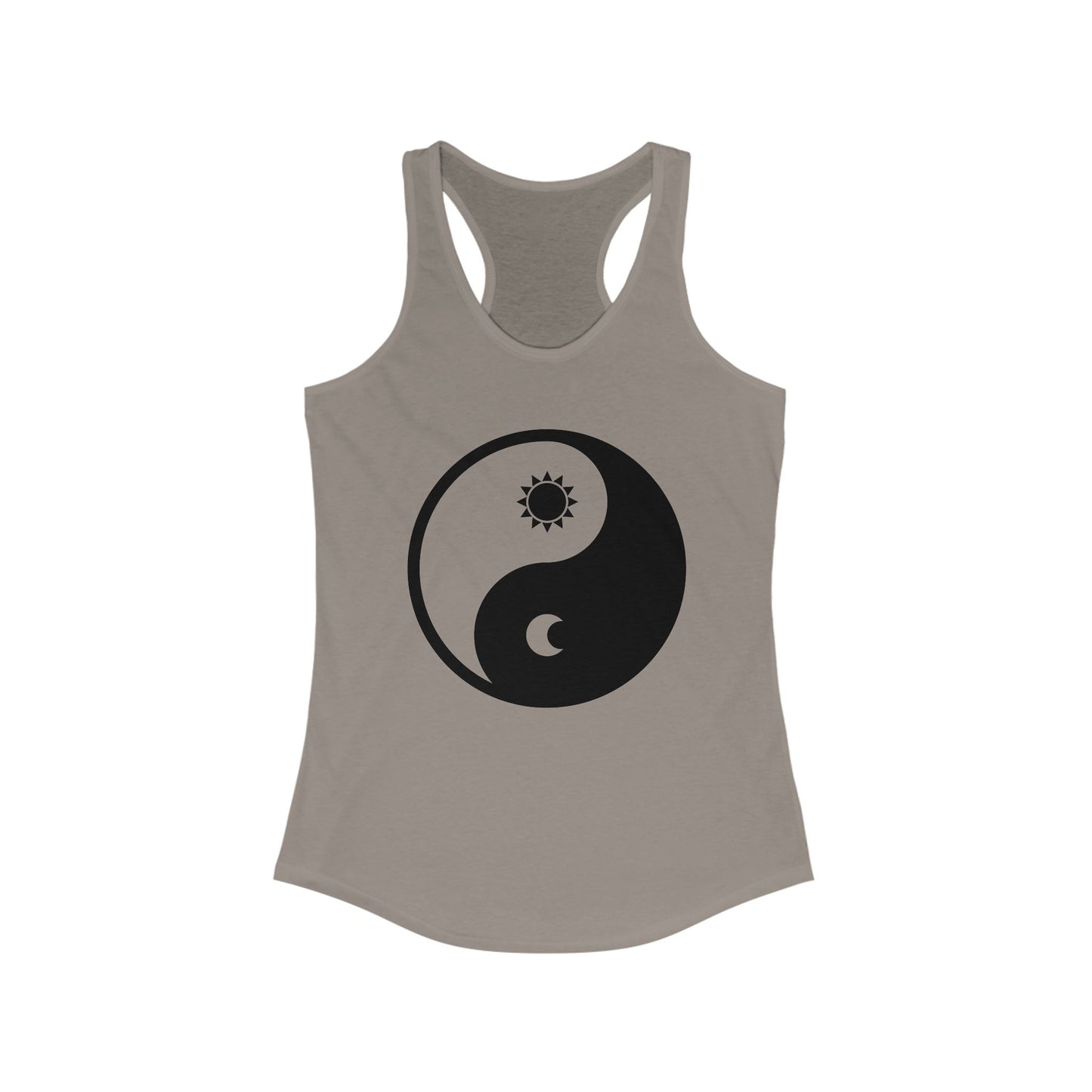 Balance in Motion Racerback Tank – Yin & Yang Sun & Moon Design