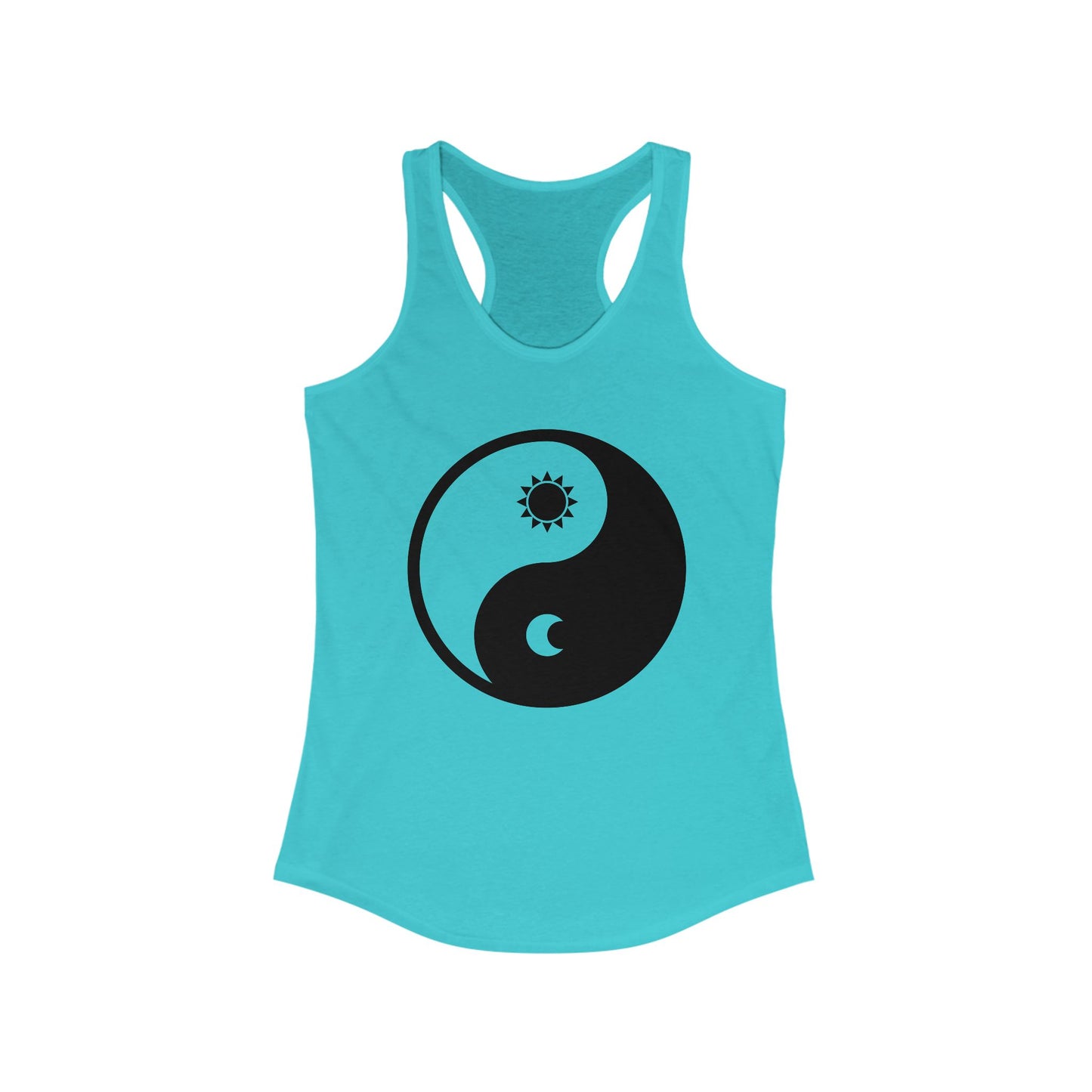 Balance in Motion Racerback Tank – Yin & Yang Sun & Moon Design