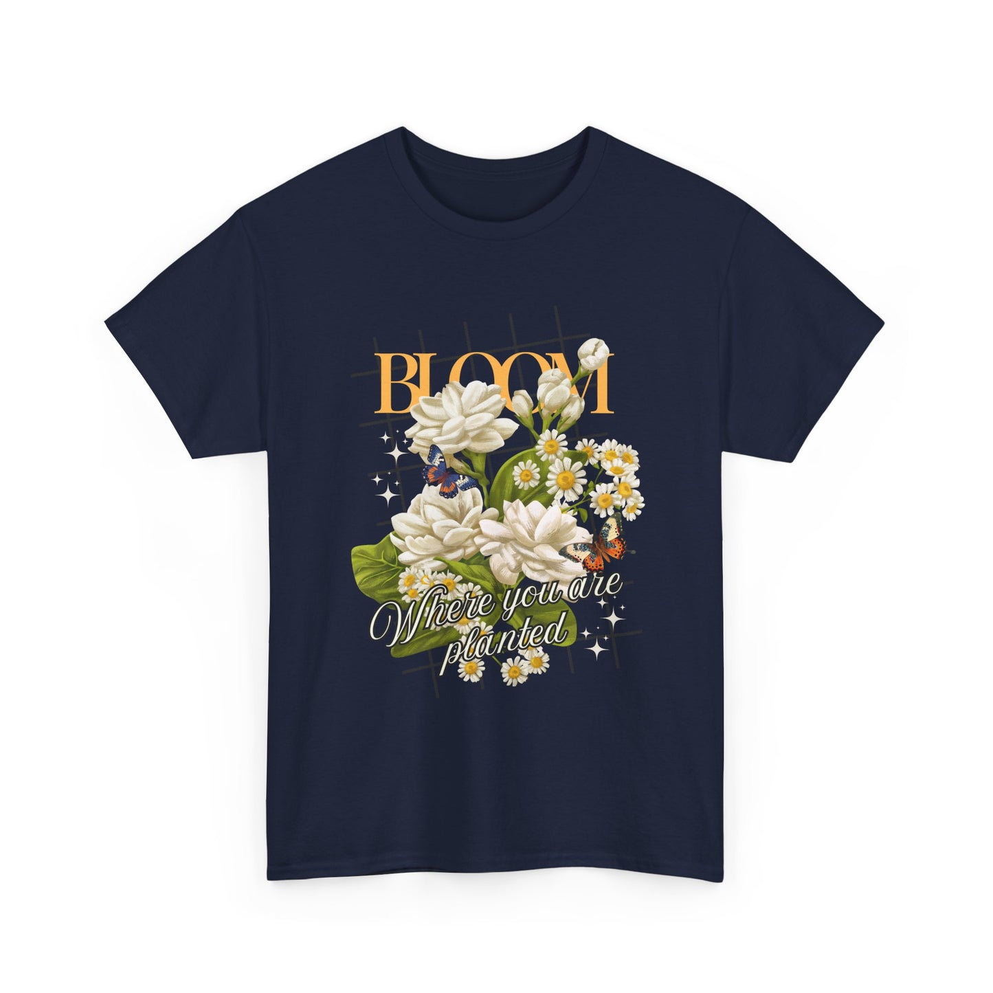 🌼Bloom Soulfully Heavy Cotton Tee - Rooted in Grace, Blossoming in Truth