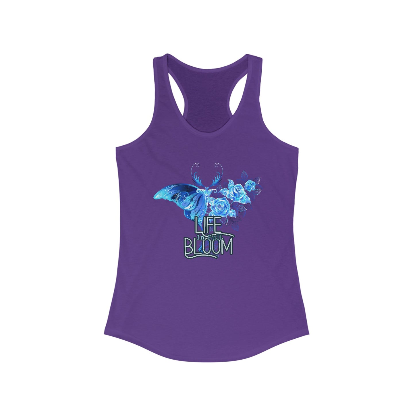 "Life in Full Bloom" Racerback Tank – Butterfly & Floral Wing Design