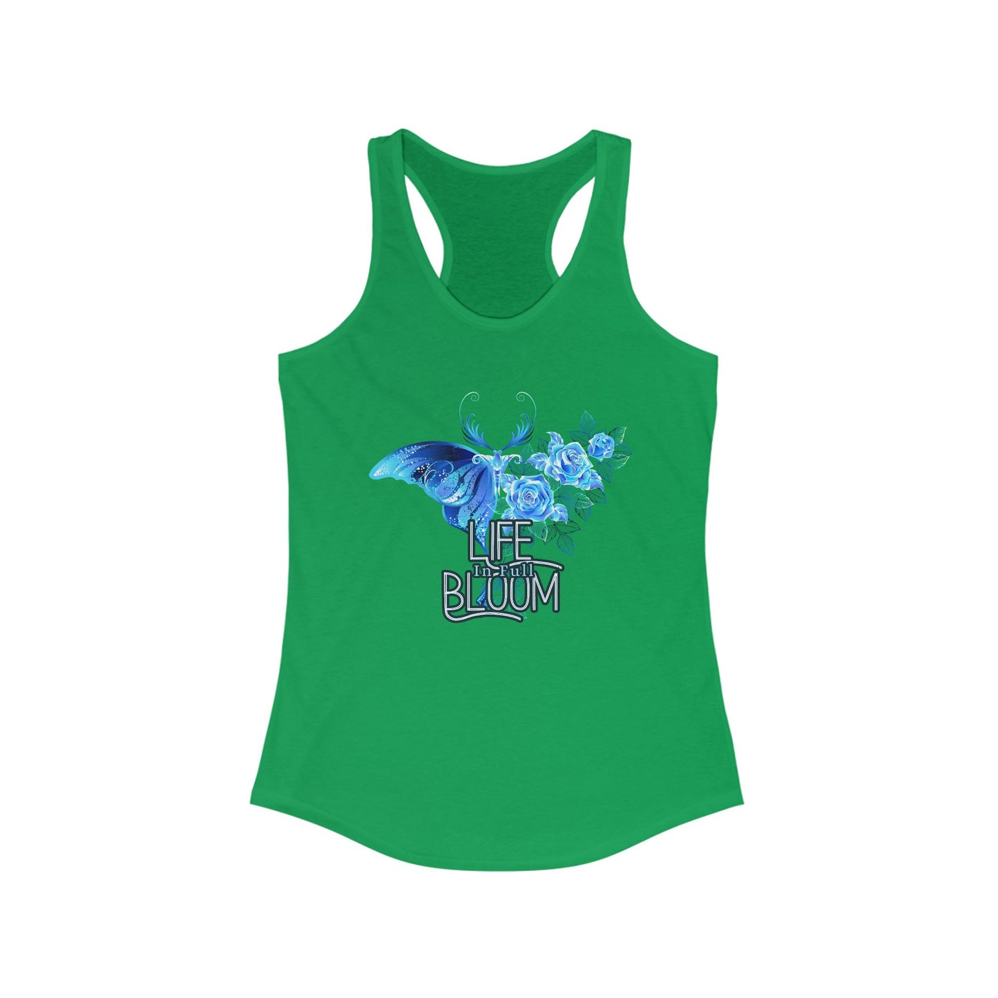 "Life in Full Bloom" Racerback Tank – Butterfly & Floral Wing Design