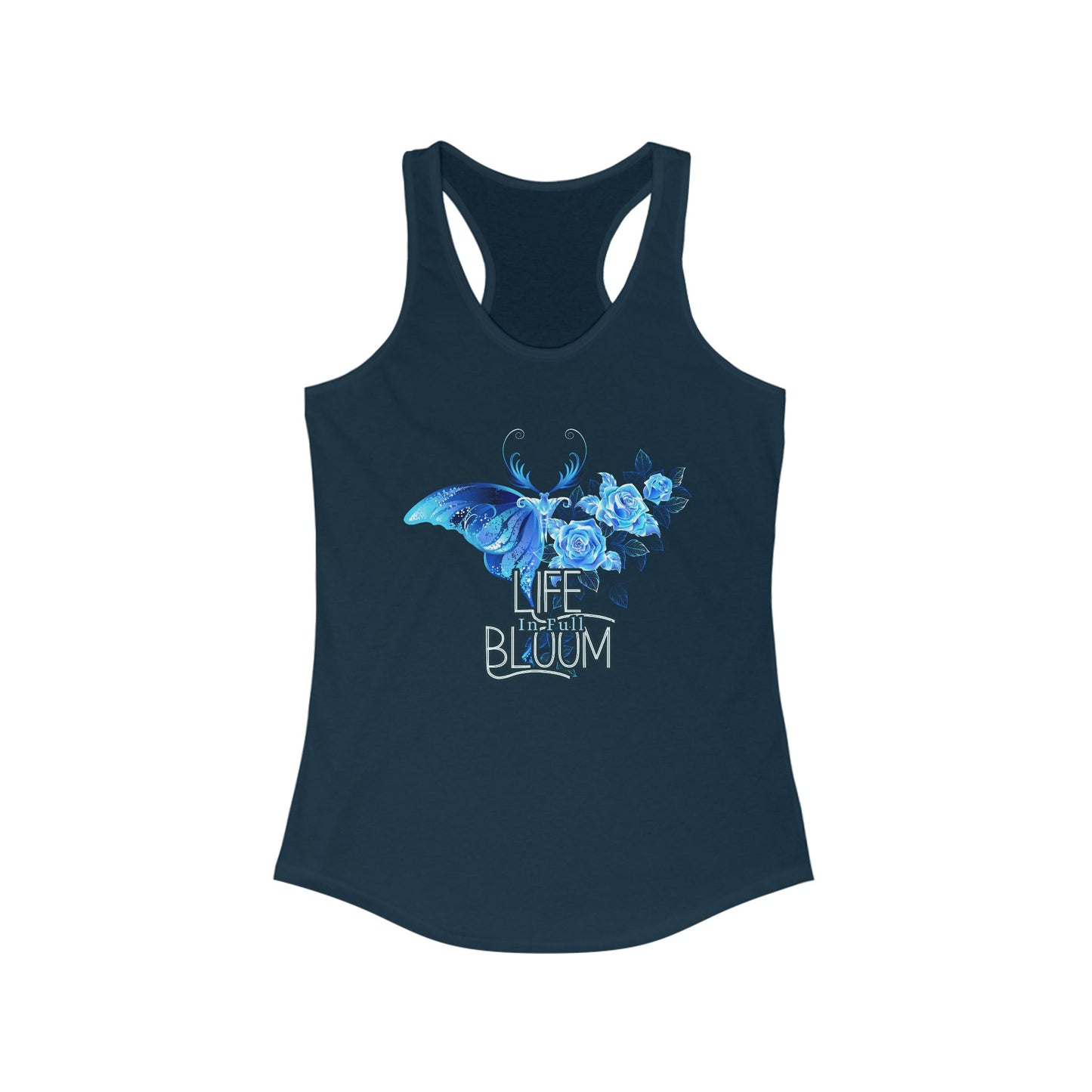 "Life in Full Bloom" Racerback Tank – Butterfly & Floral Wing Design