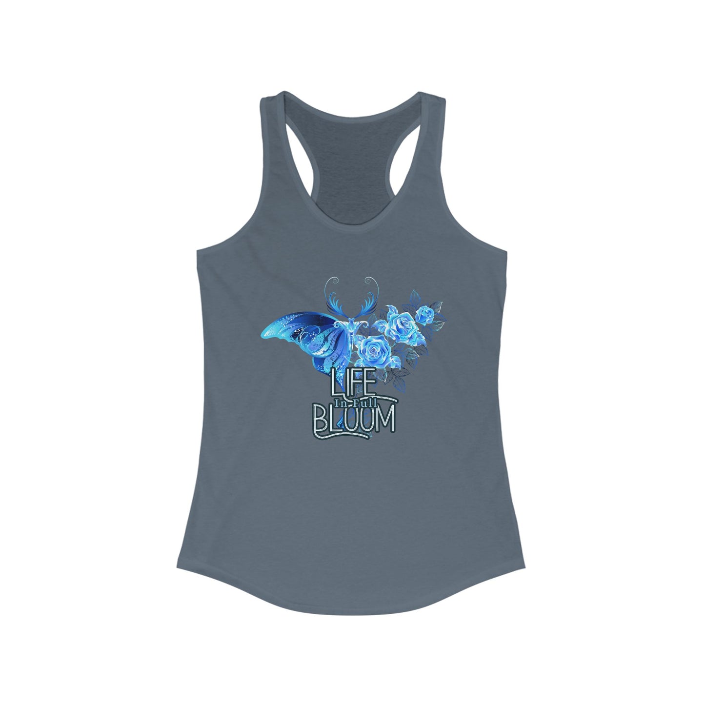 "Life in Full Bloom" Racerback Tank – Butterfly & Floral Wing Design