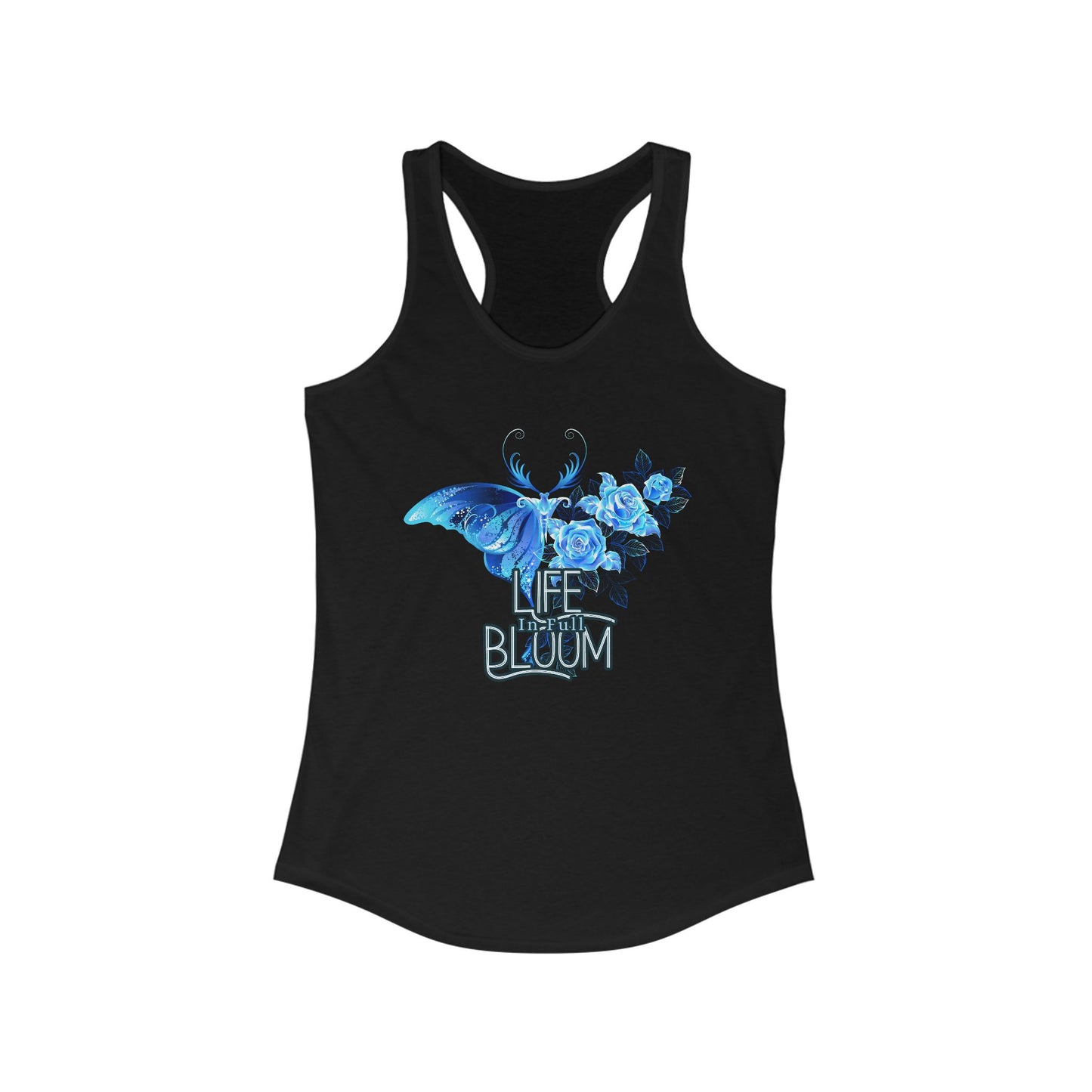 "Life in Full Bloom" Racerback Tank – Butterfly & Floral Wing Design