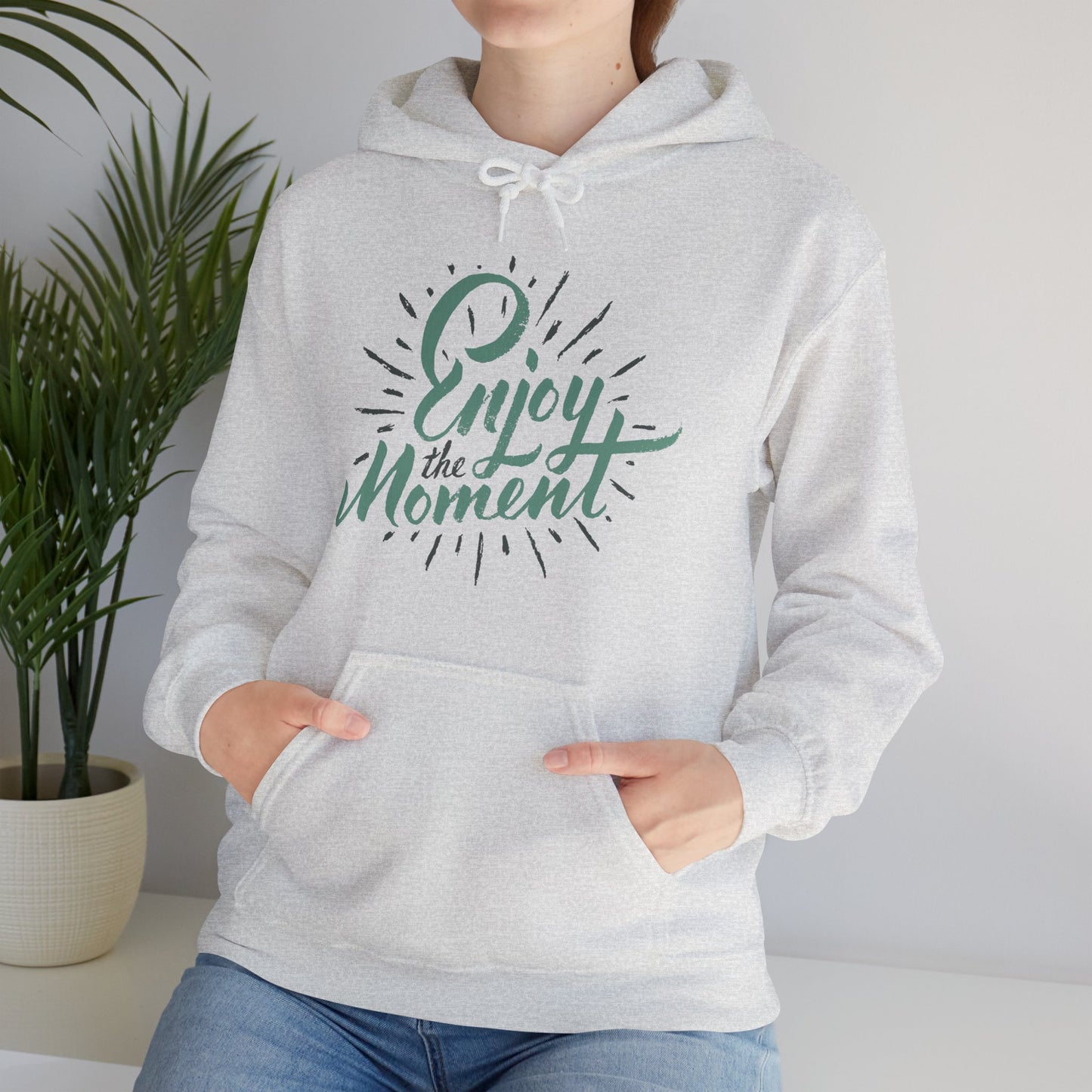 ✨Enjoy the Moment Hoodie – Mindful Living, Spiritual Comfort🌿🕊️✨