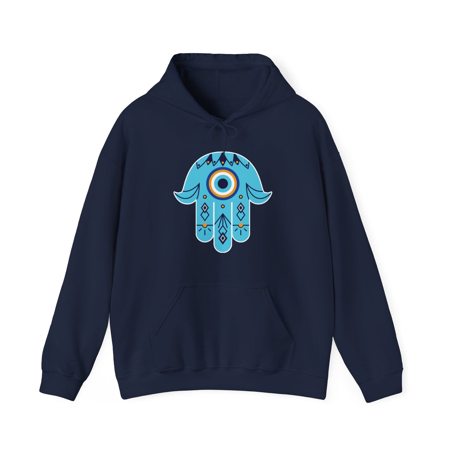 🧿Hand of Hamsa with Evil Eye Motif Protection Hoodie🧿🌙✨