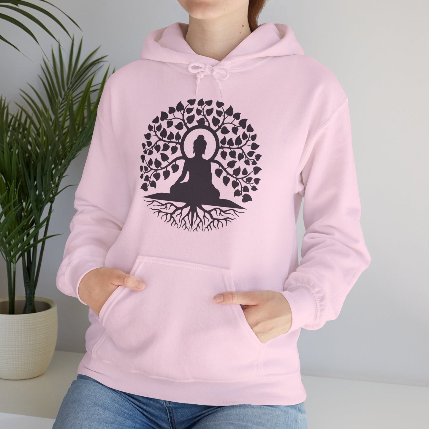🌱Stillness Hoodie – Buddha Roots & Inner Peace🧘‍♂️🌳✨