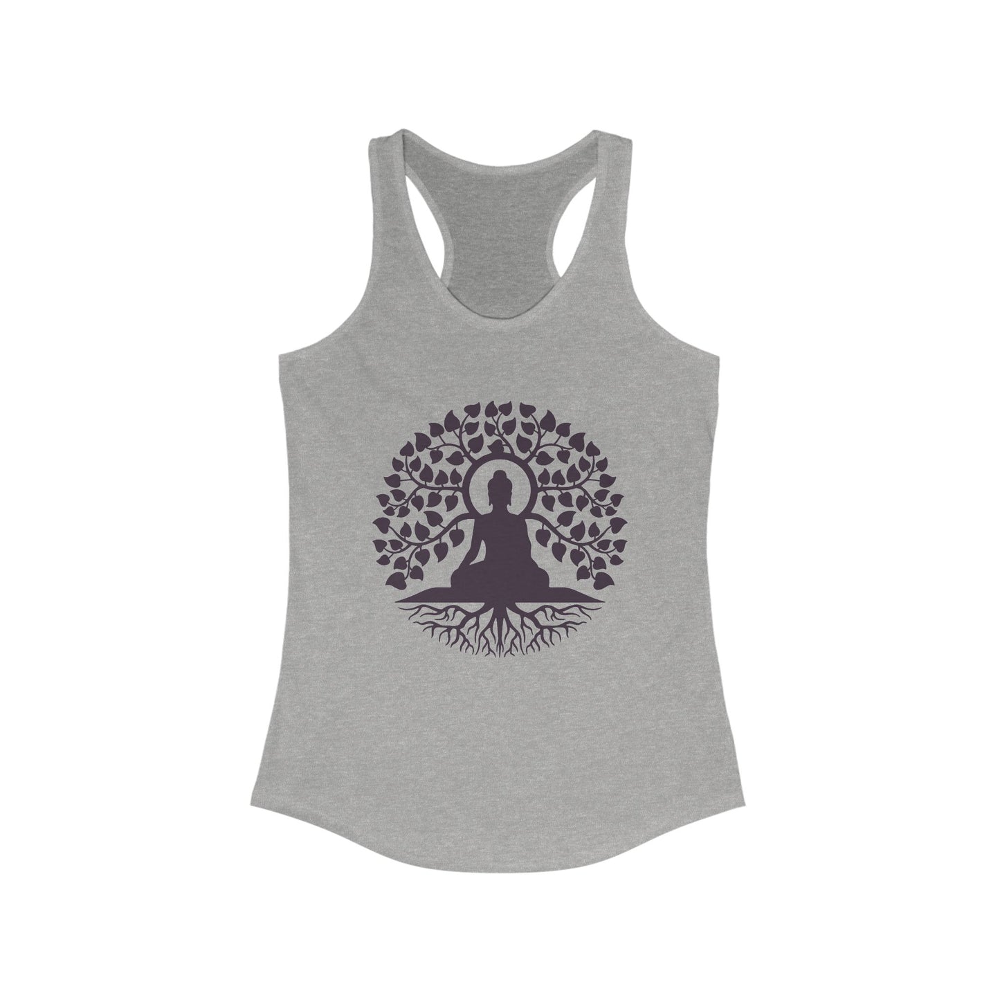 “Rooted in Presence” – Buddha & Tree of Life Racerback Tank Top