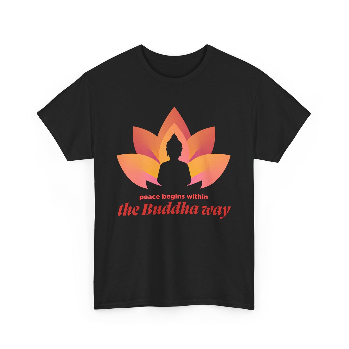 Buddha Peace Within Heavy Cotton Tee - Embrace the Path of Serenity