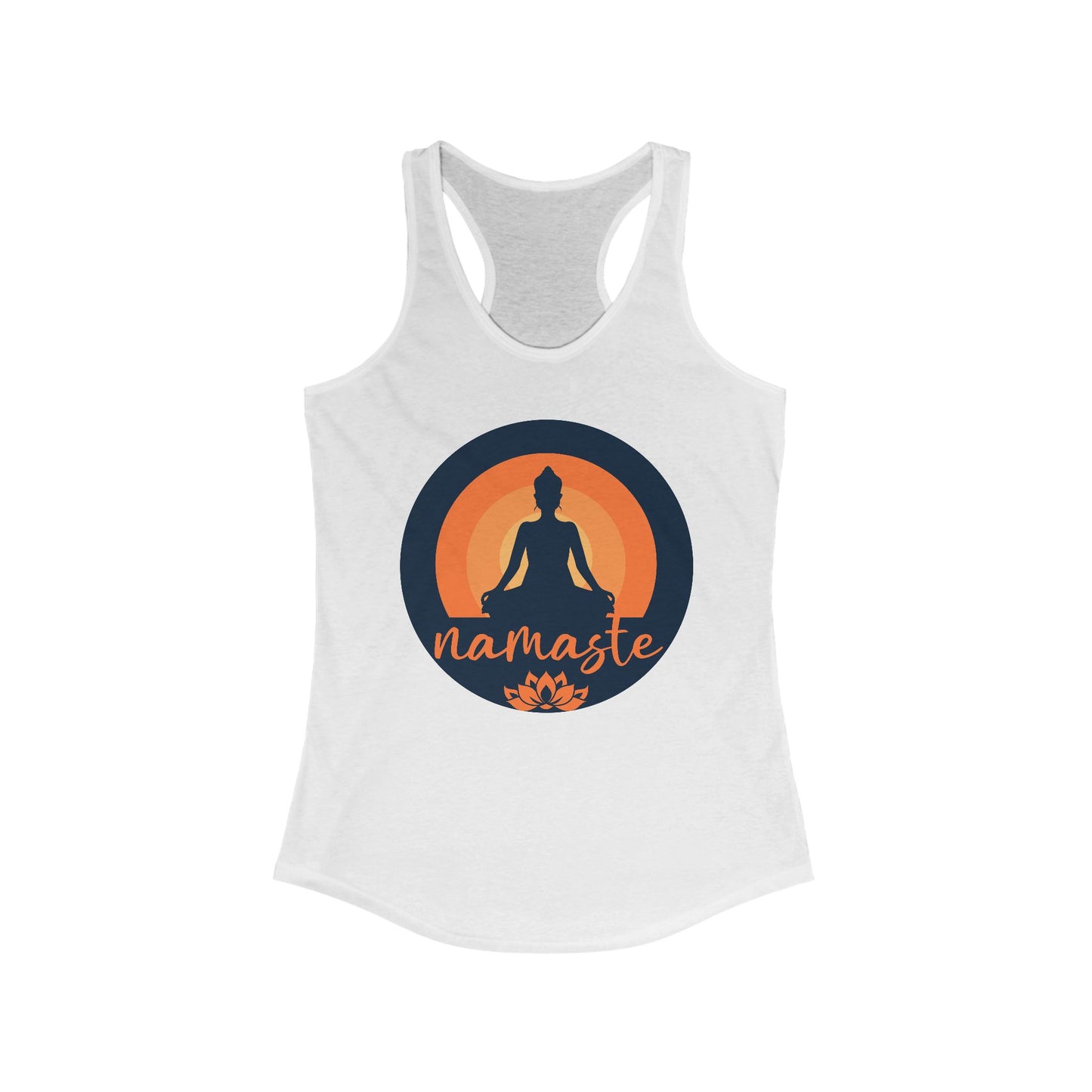 Sunlit Serenity - "Namaste" - Women's Racerback Tank - Yoga & Meditation Inspired Top