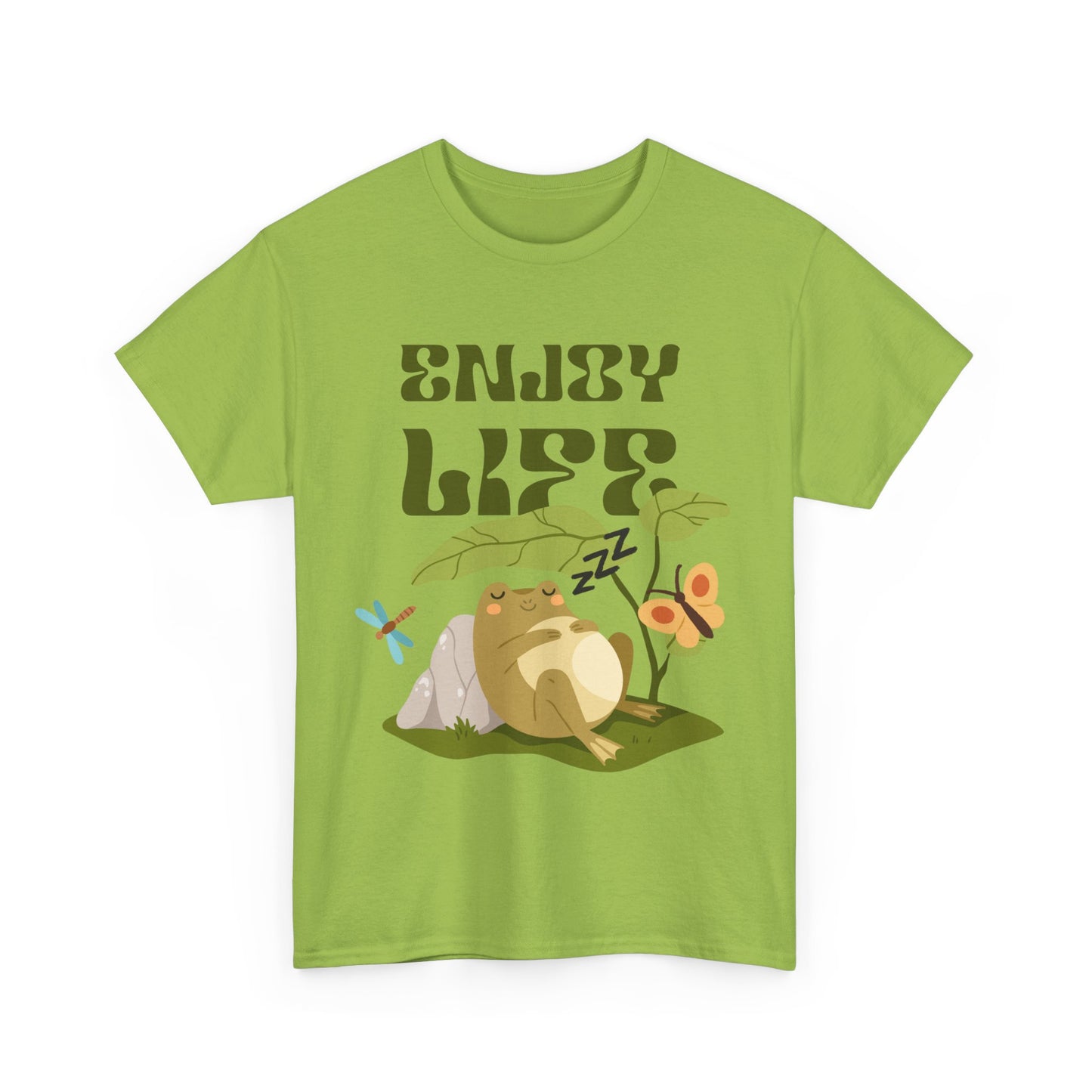“Enjoy Life” Frog Tee - Chill Vibes Only - Heavy Cotton Tee
