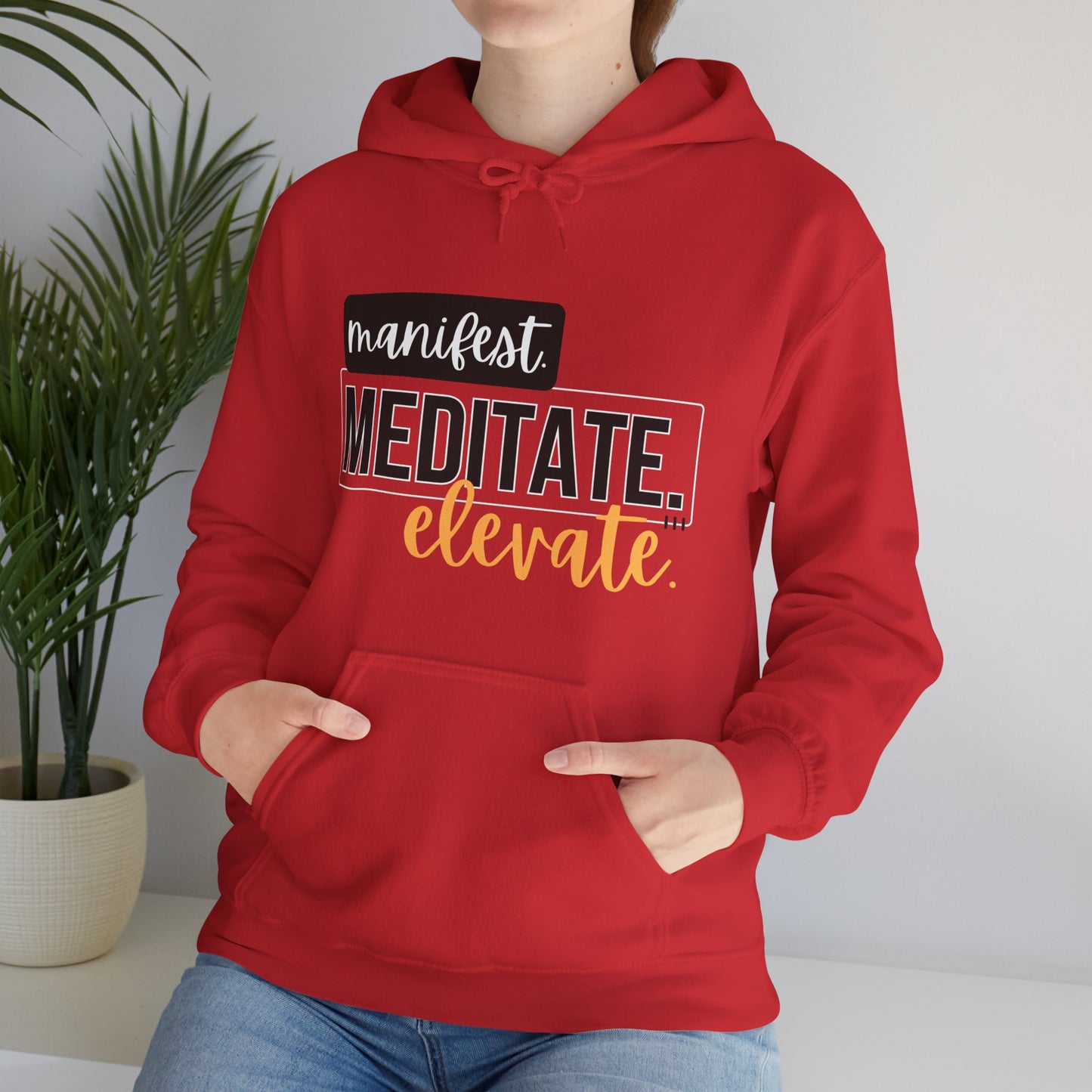 ✨Manifest. Meditate. Elevate. Hoodie – A Wearable Mantra for Mindful Living🌿