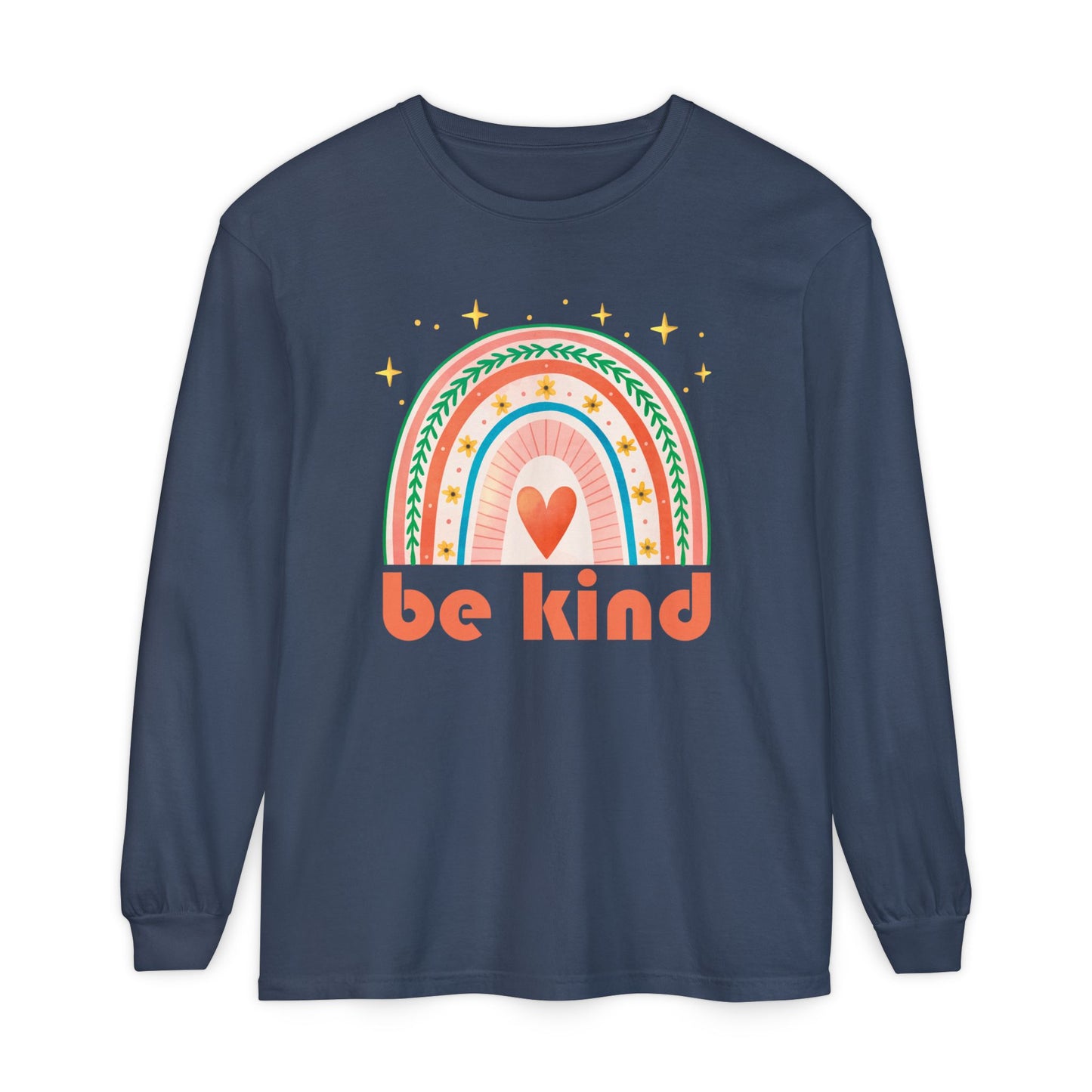 🌈Be Kind - Boho Rainbow Long Sleeve Tee