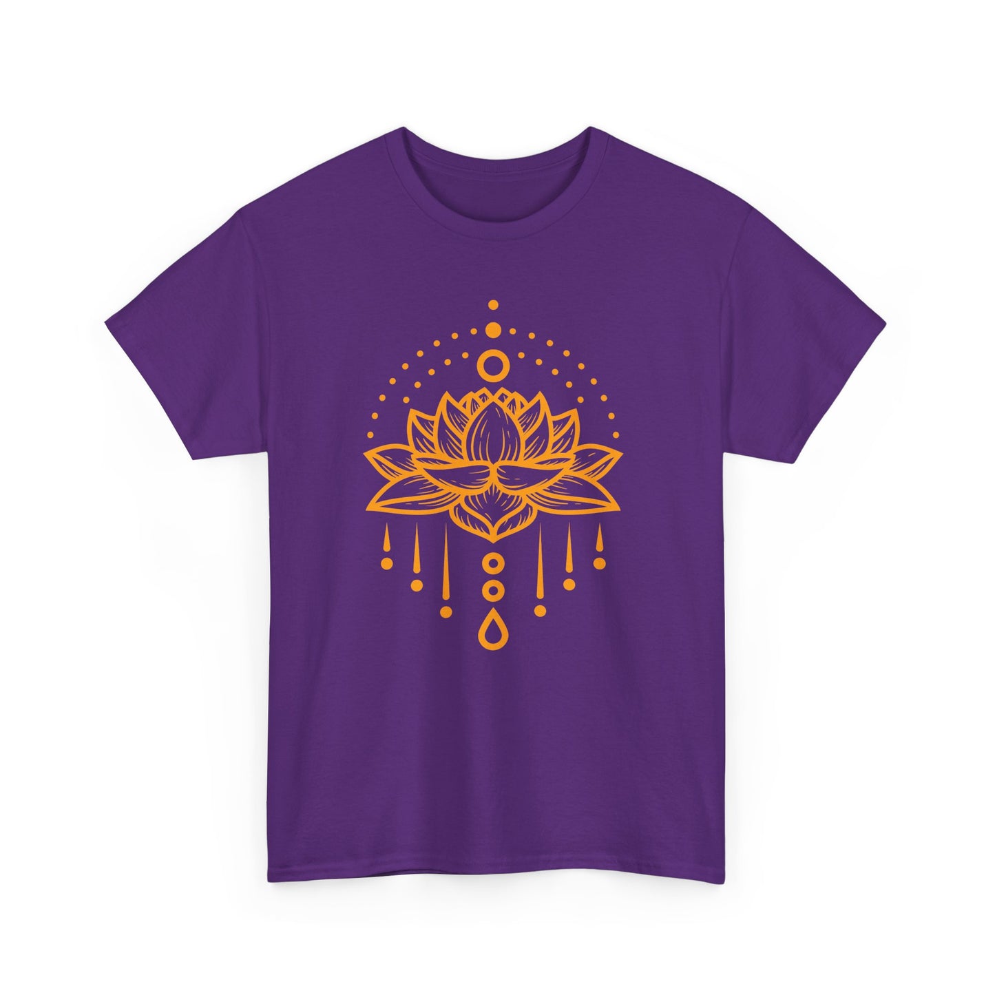 Golden Lotus Heavy Cotton Tee - Embrace Inner Brilliance