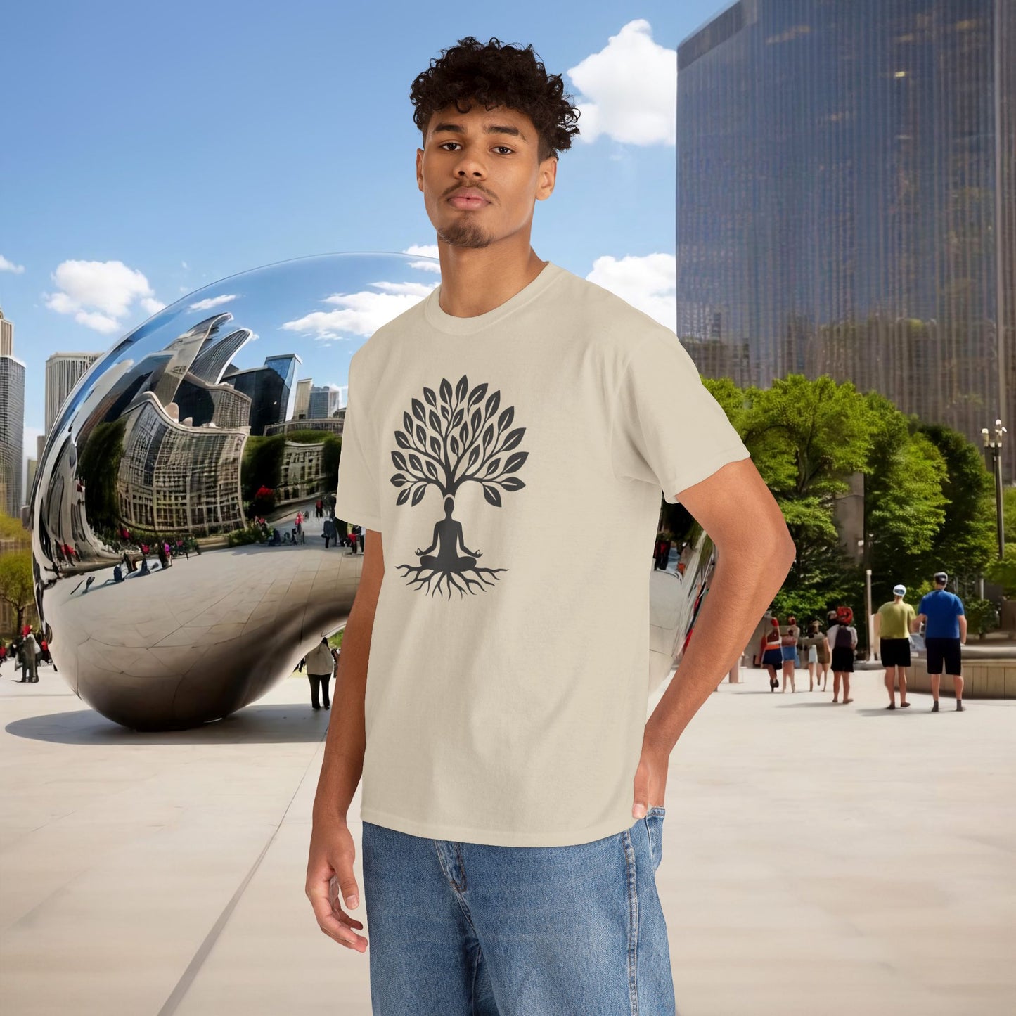 🌲🖤 ROOTED IN STILLNESS — Menaste™ Meditation Tee