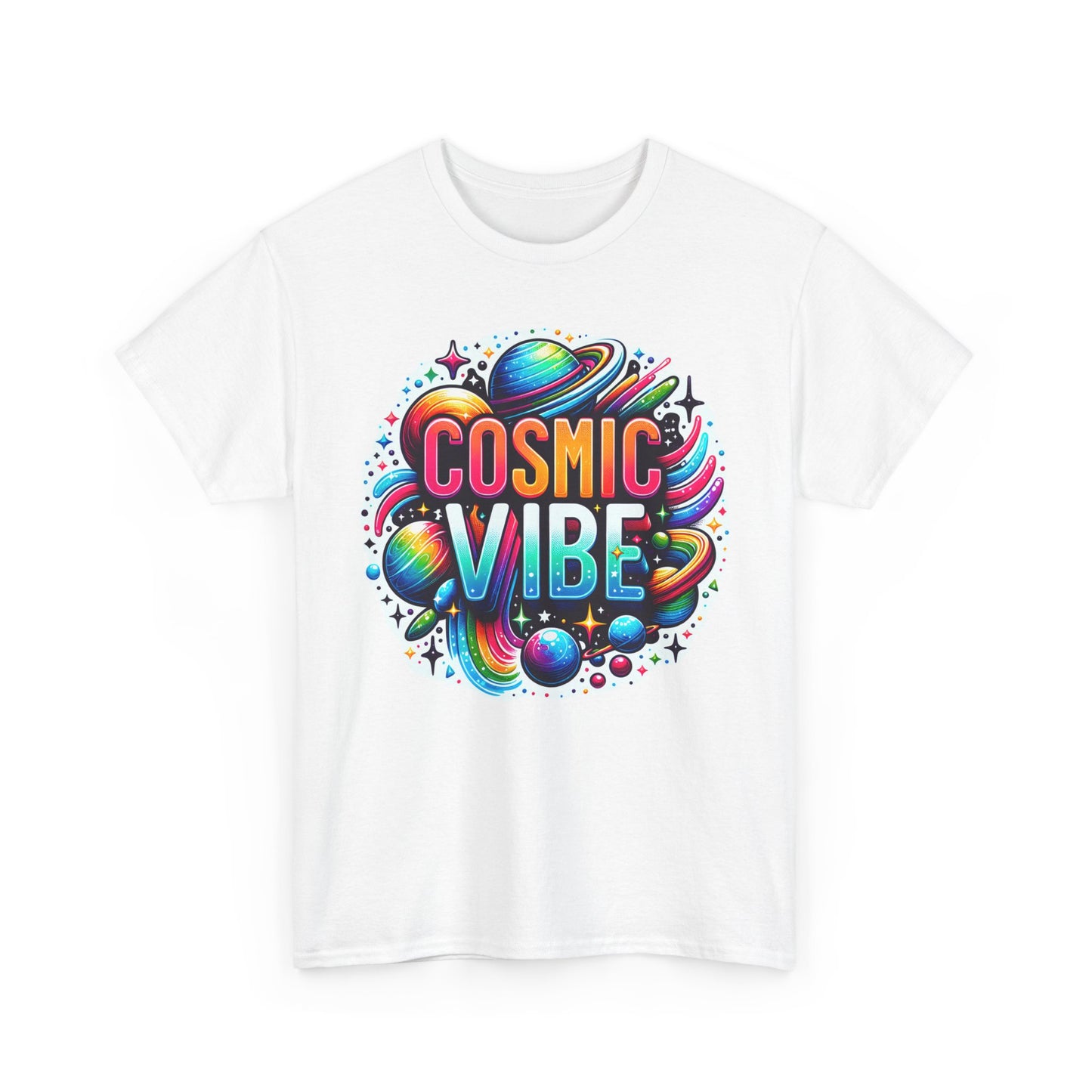 🌌Cosmic Vibes Heavy Cotton Tee - Align with the Rhythm of the Universe