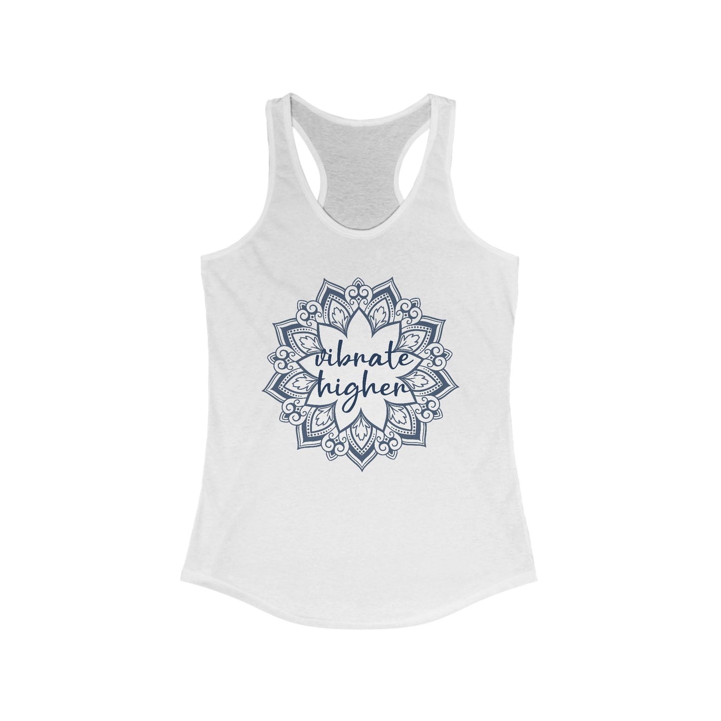 "Vibrate Higher" - Mandala Energy for Elevated Living - Vibrant Women's Racerback Tank