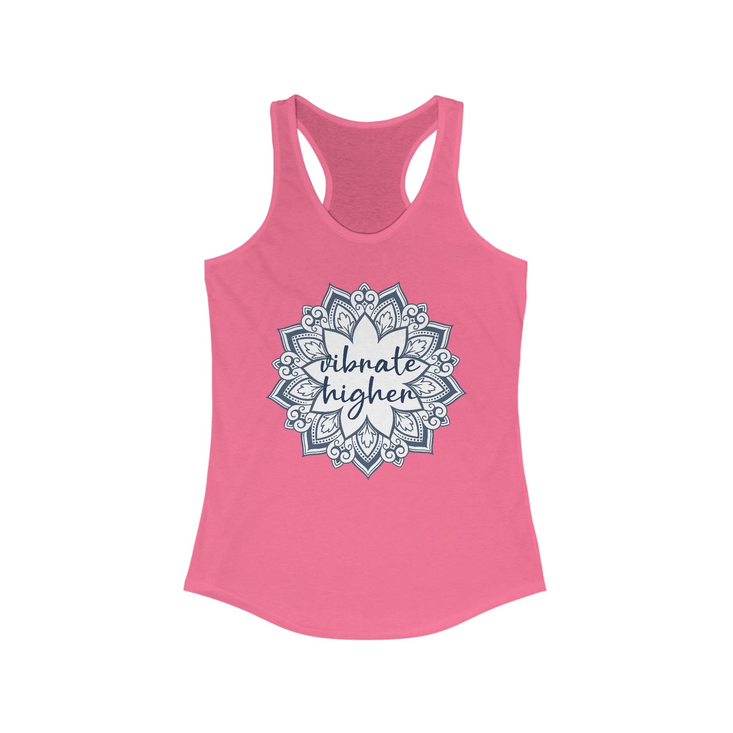 "Vibrate Higher" - Mandala Energy for Elevated Living - Vibrant Women's Racerback Tank