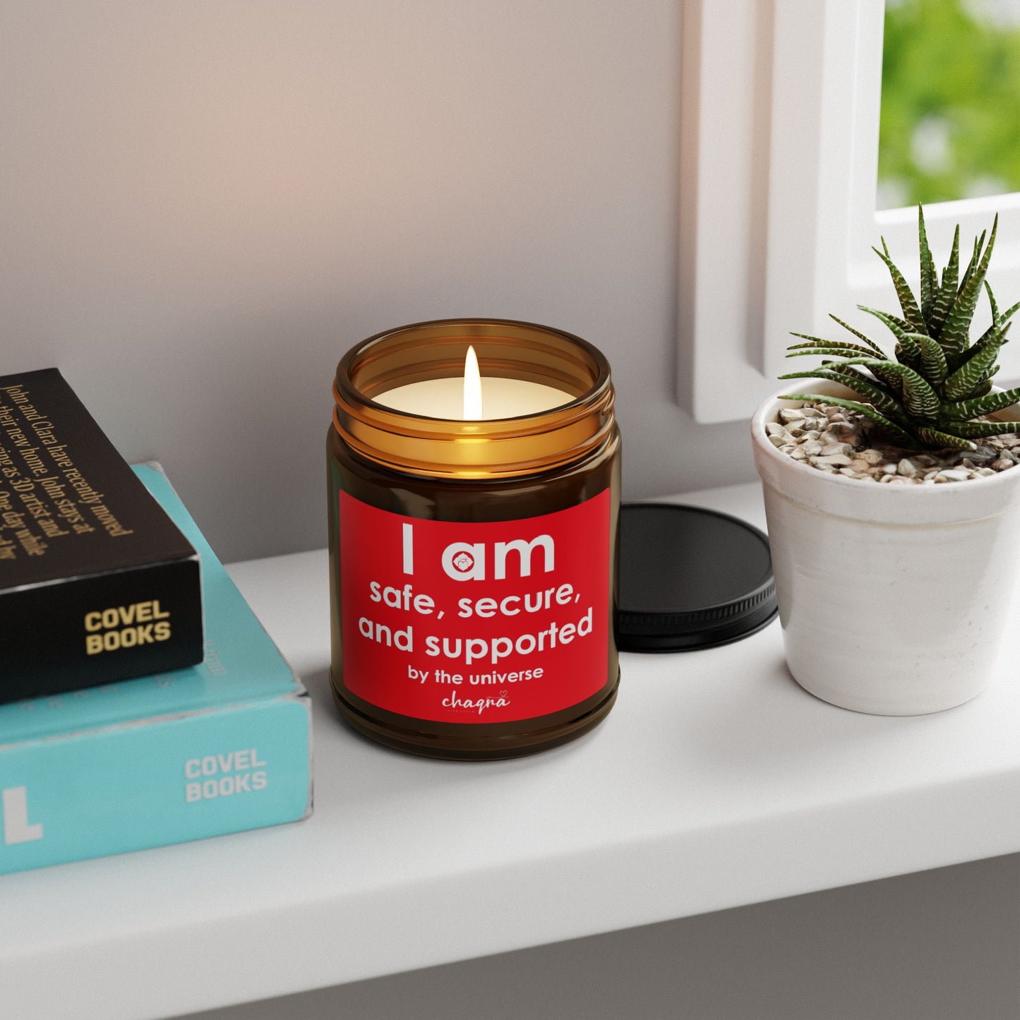 ROOT CHAQRA Affirmation Candle 9oz.- "I Am Safe, Secure, and Supported" - Scented Soy Candle