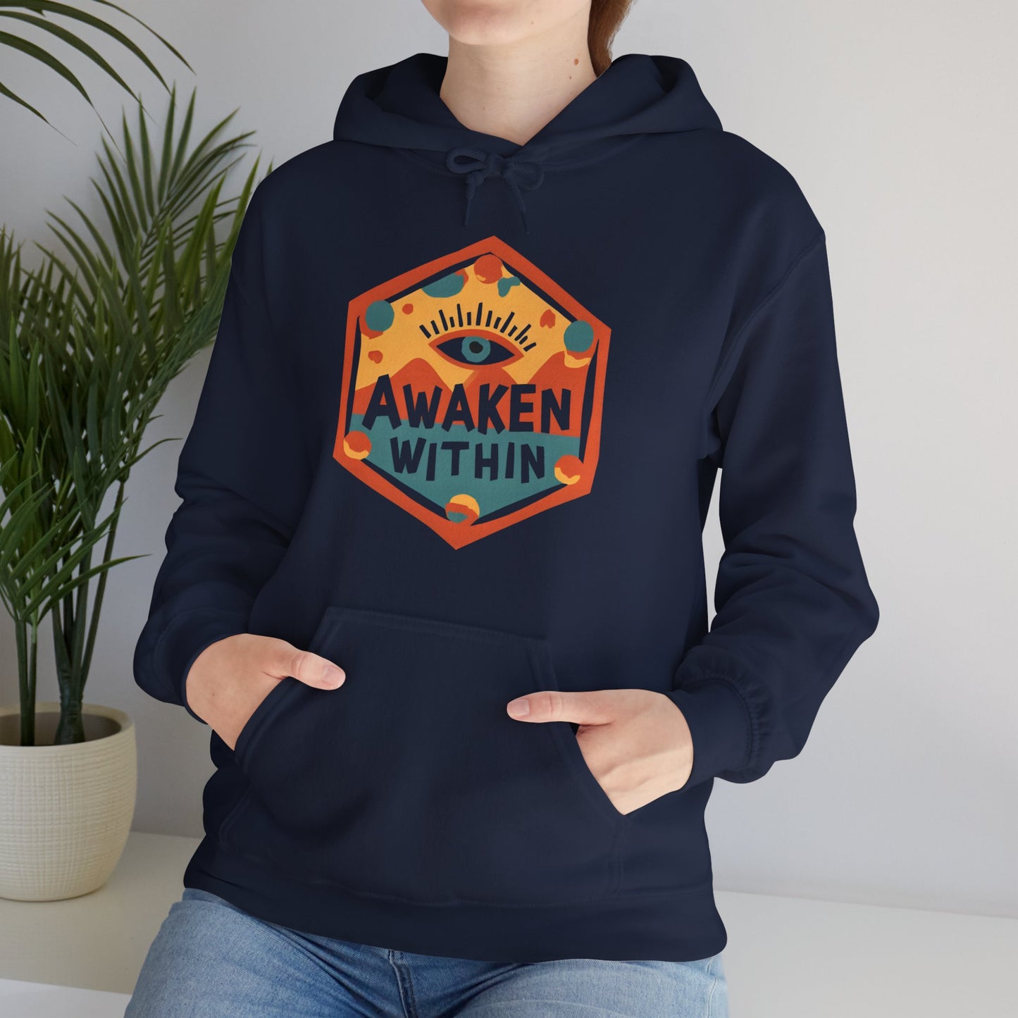👁️Awaken Within Hoodie – Third Eye Geometric Design | Spiritual Awakening Vibes🌀✨