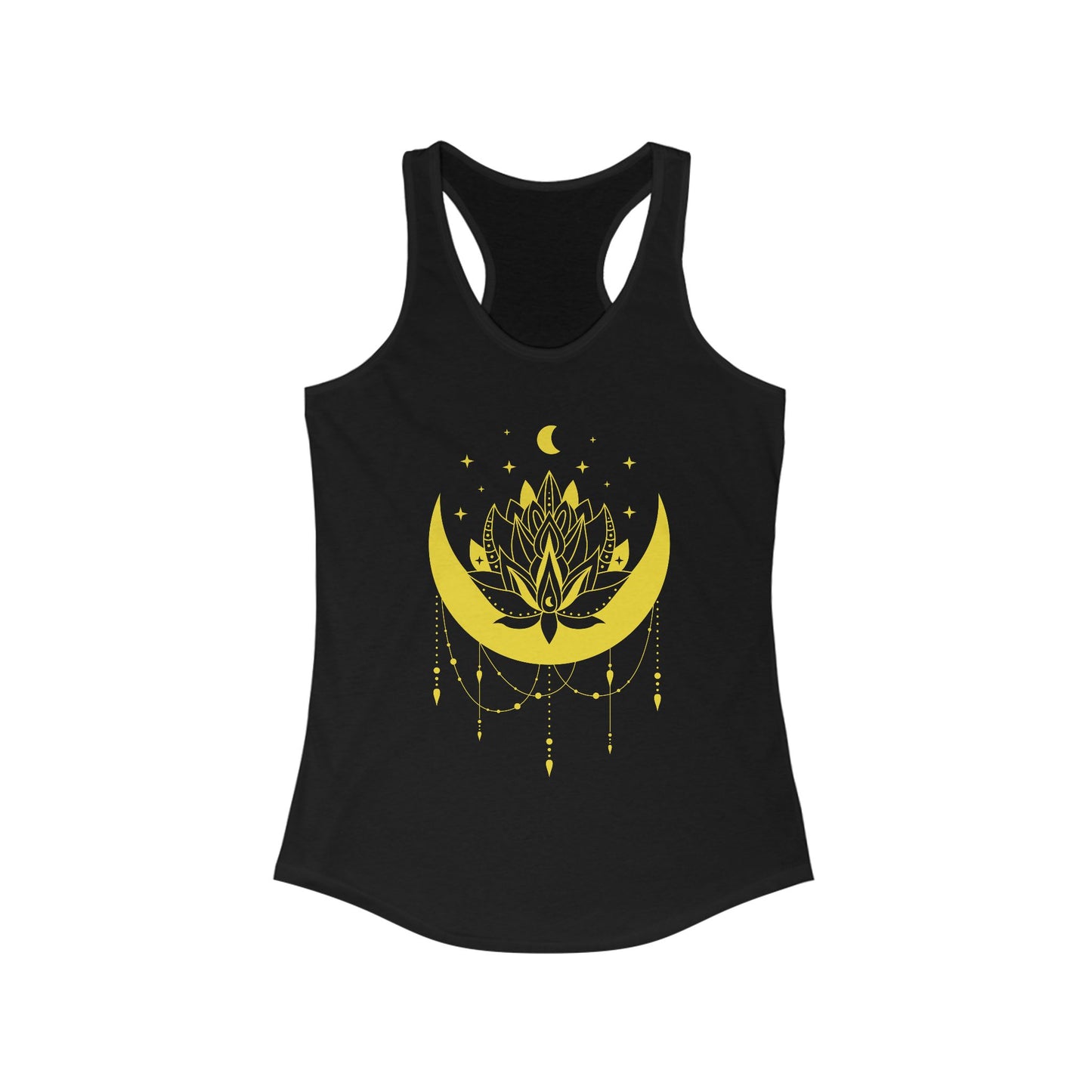 BOHO Moon & Lotus Racerback Tank – Soft Elegance for Mindful Living