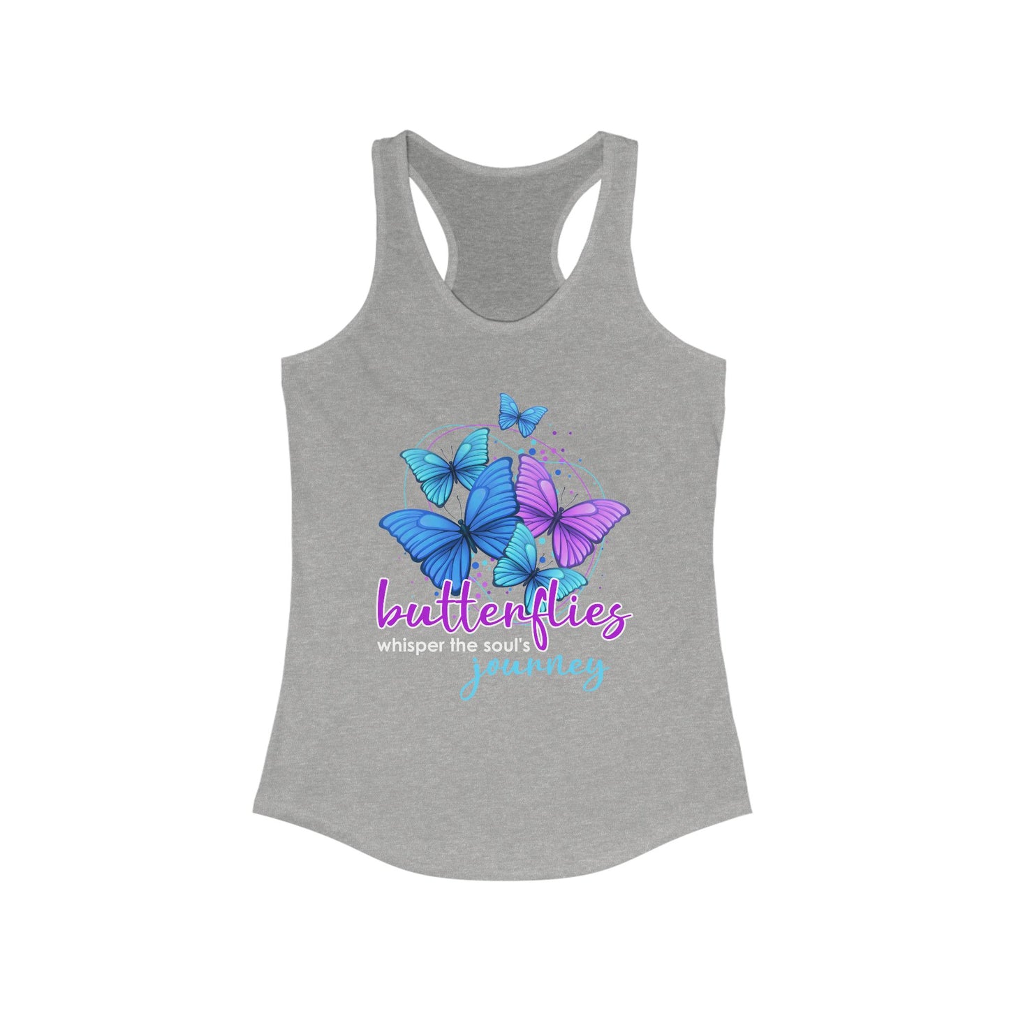 "Butterflies Whisper the Soul's Journey" Racerback Tank – Ethereal & Uplifting Women’s Top