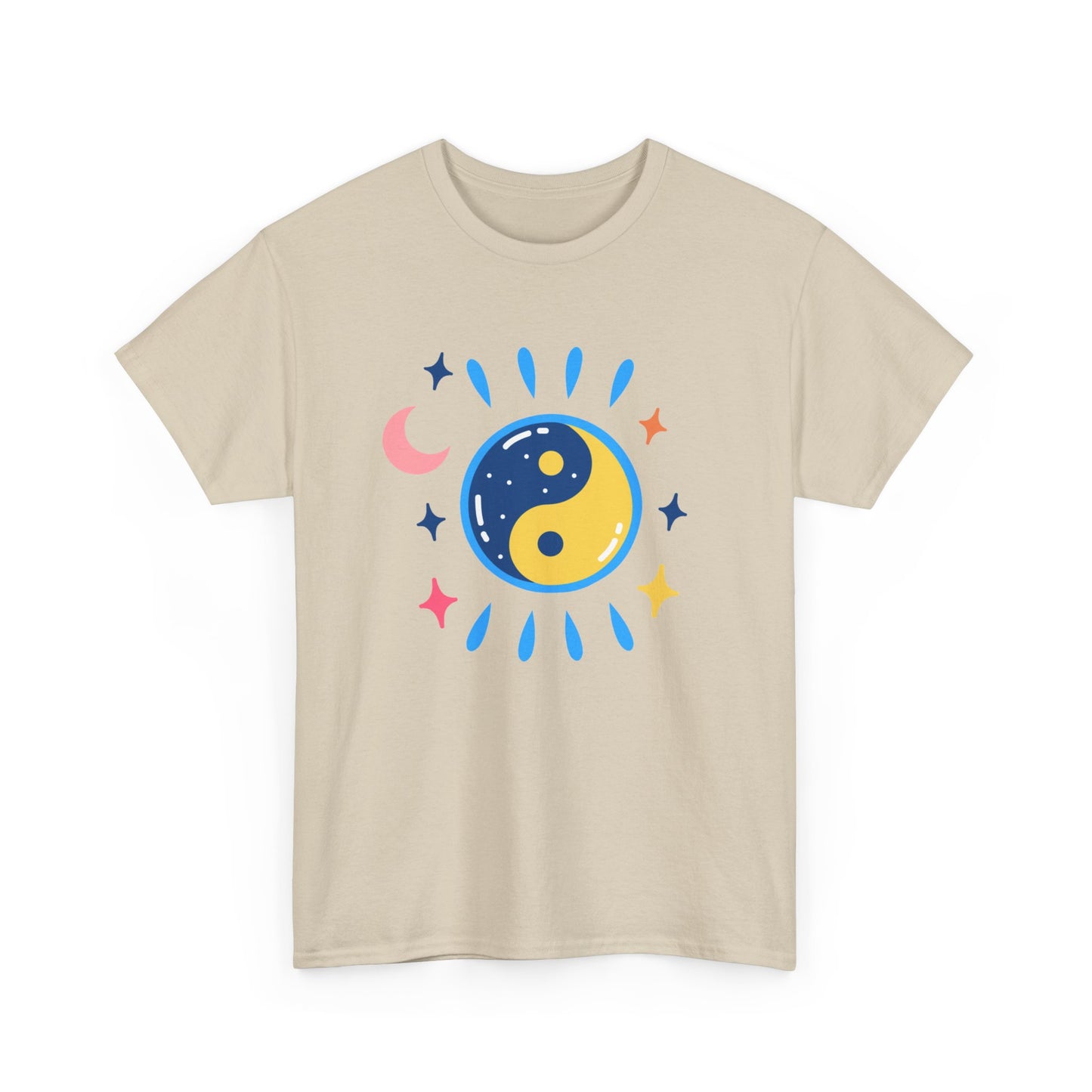 🌙Celestial Balance Heavy Cotton Tee - Yin-Yang Moon Edition