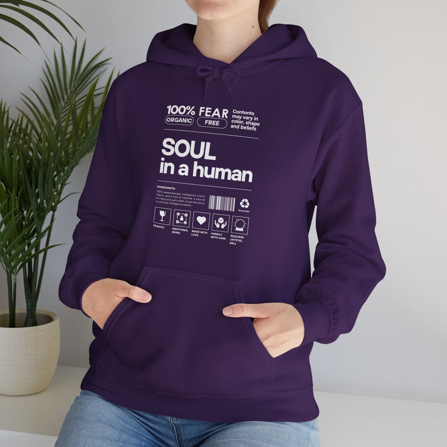 🌿Soul in a Human – Nutrition Facts Hoodie💫✨