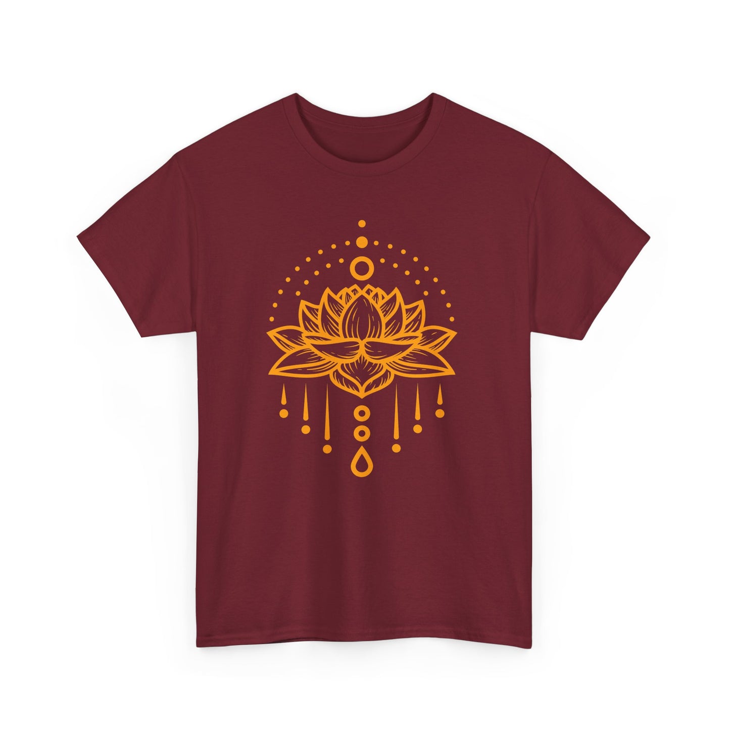 Golden Lotus Heavy Cotton Tee - Embrace Inner Brilliance