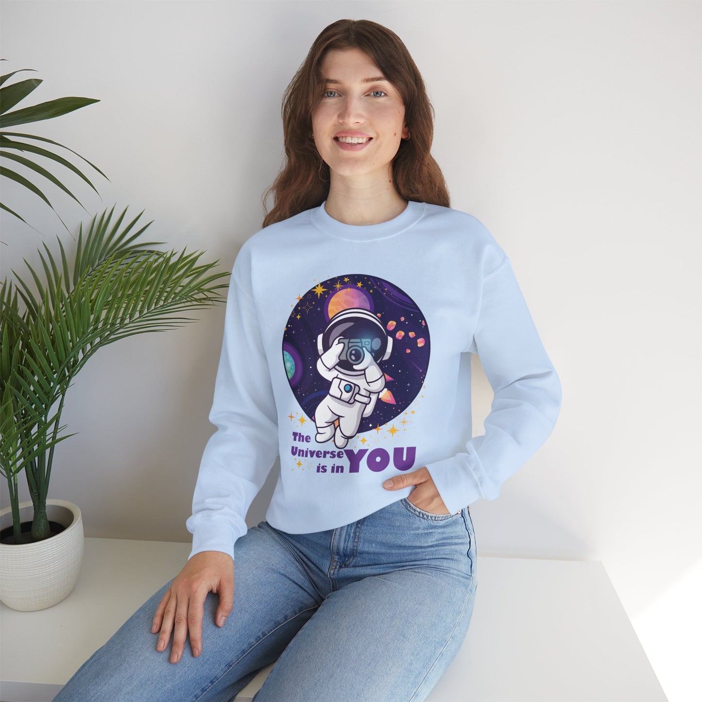 🌌"The Universe Is In YOU" Cosmic Camera📷 Crewneck Sweatshirt