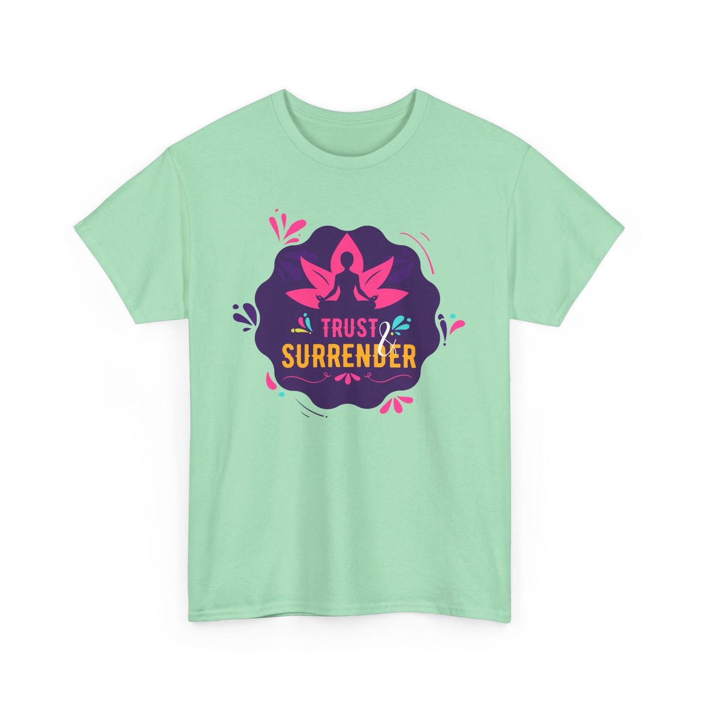 🌸Lotus Flow Heavy Cotton Tee - "Trust & Surrender" - Align
