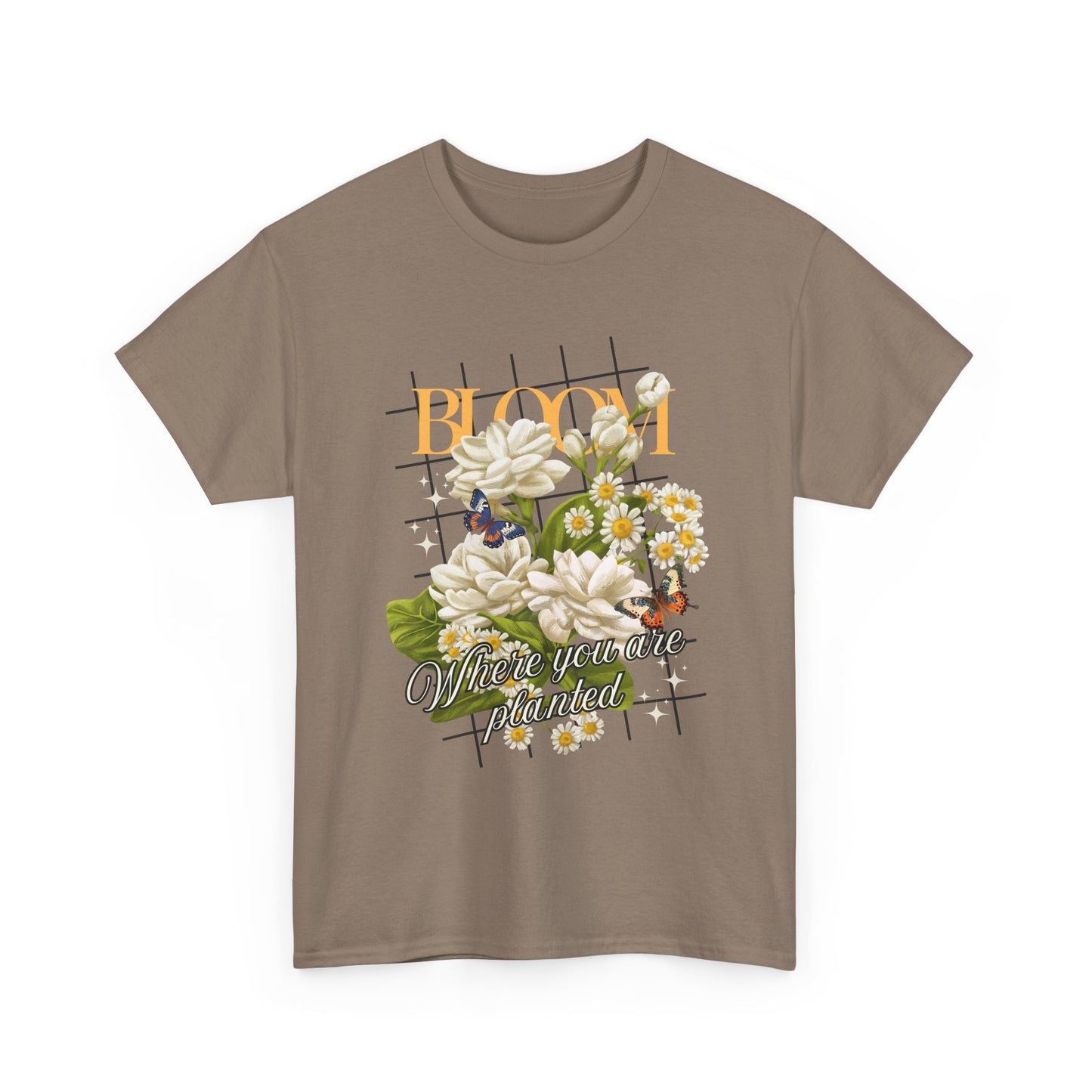 🌼Bloom Soulfully Heavy Cotton Tee - Rooted in Grace, Blossoming in Truth