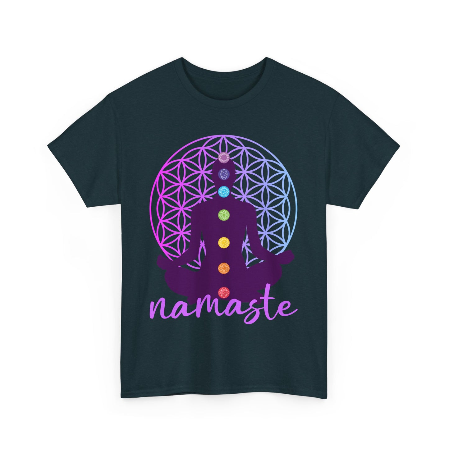 Namaste Within - Chakra Alignment Heavy Cotton Tee - Spiritual Meditation Shirt