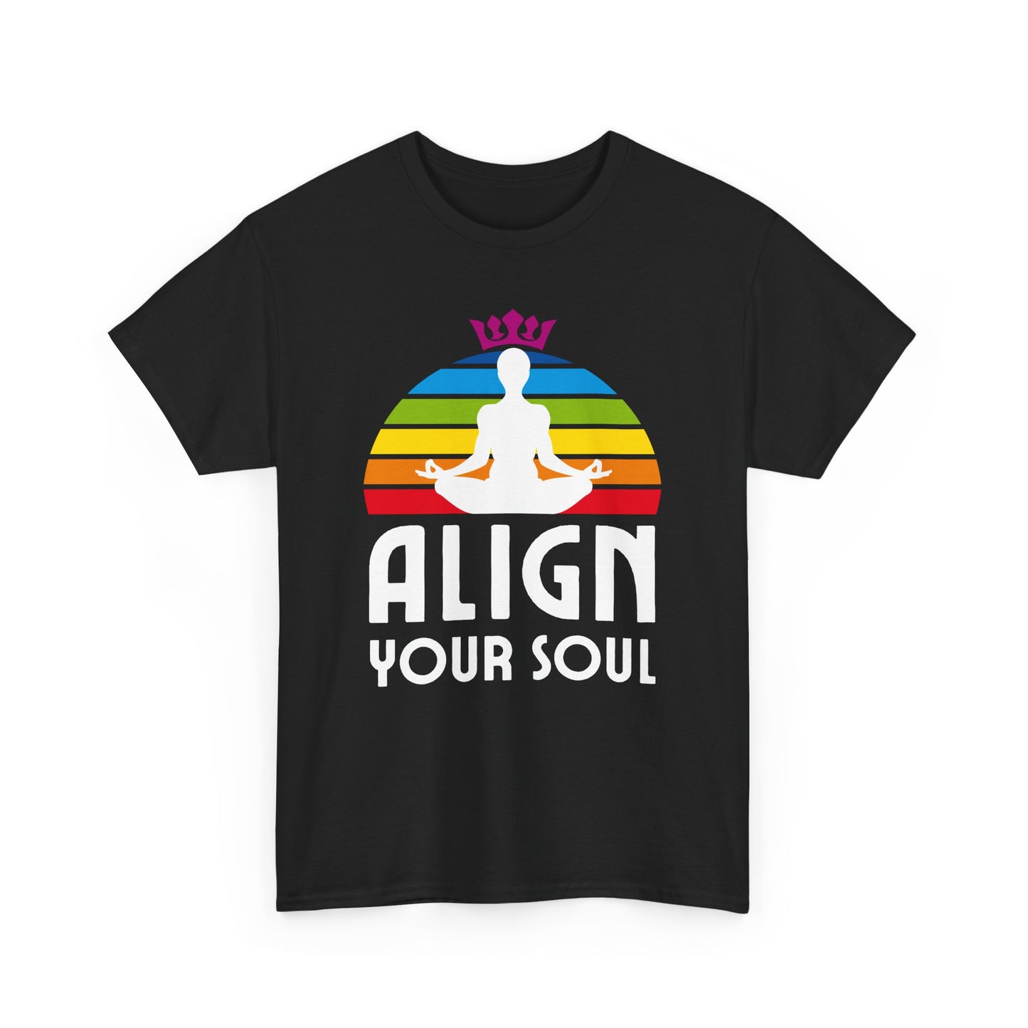 "Align Your Soul" Chakra Heavy Cotton Tee - Radiate from Root to Crown