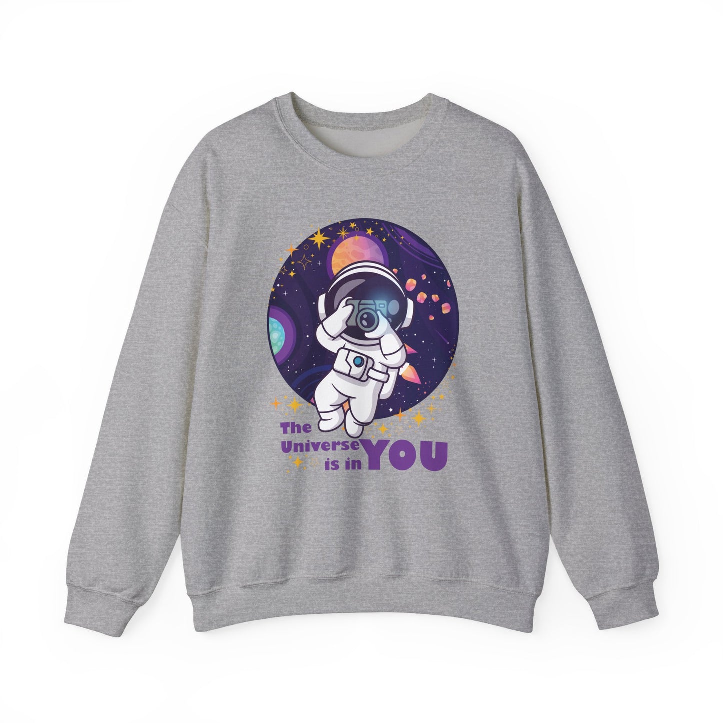 🌌"The Universe Is In YOU" Cosmic Camera📷 Crewneck Sweatshirt