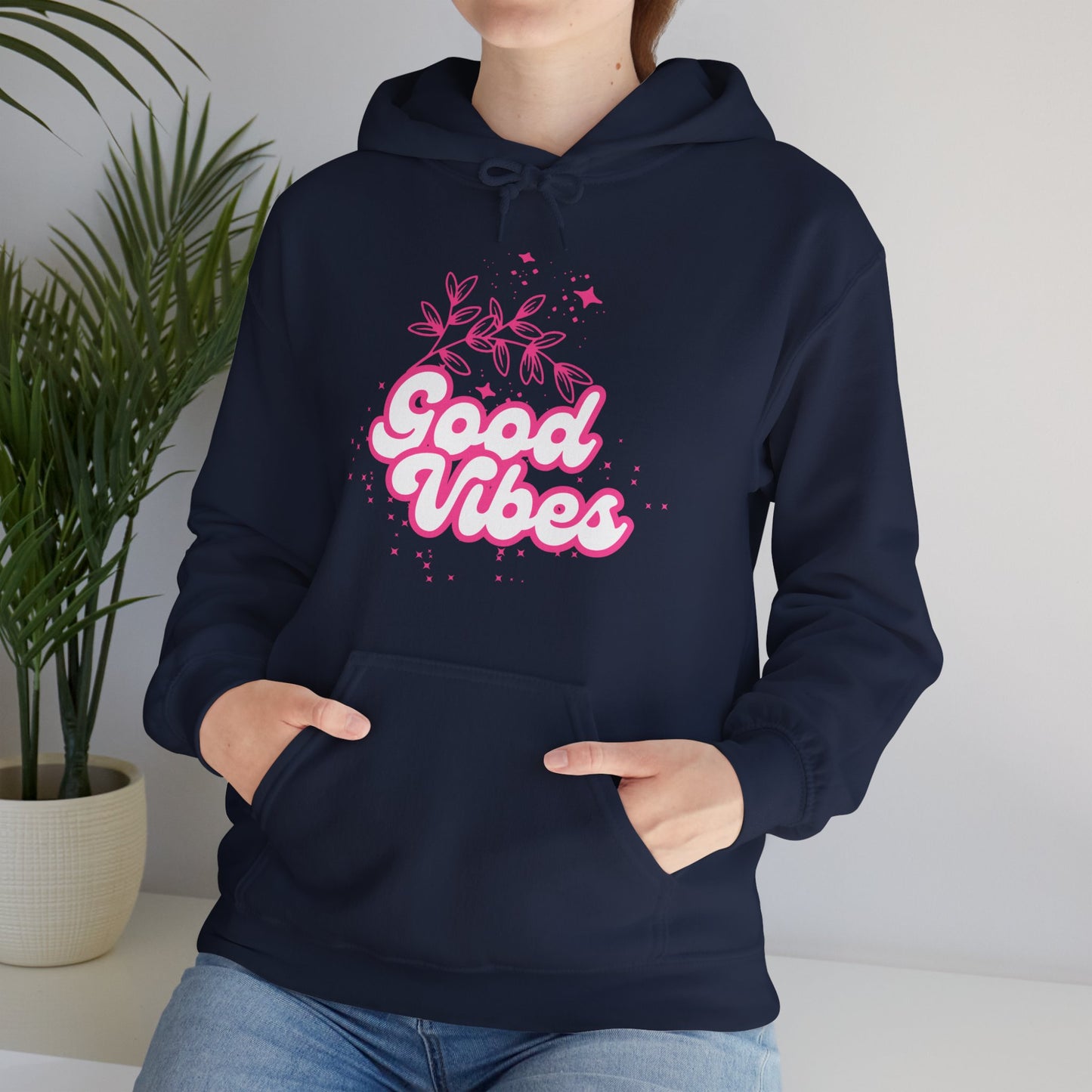 🌸Good Vibe Hoodie – Bloom in Positivity & Cosmic Light✨🌼