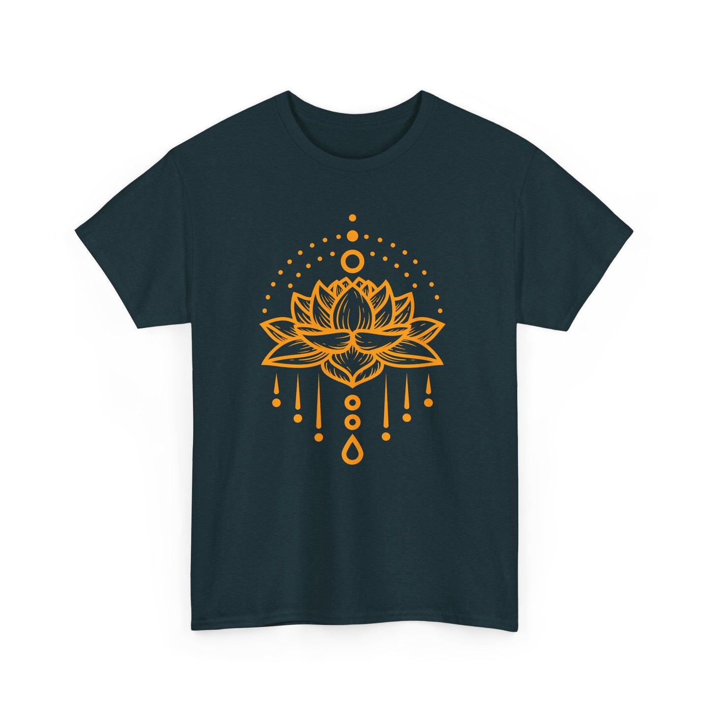 Golden Lotus Heavy Cotton Tee - Embrace Inner Brilliance
