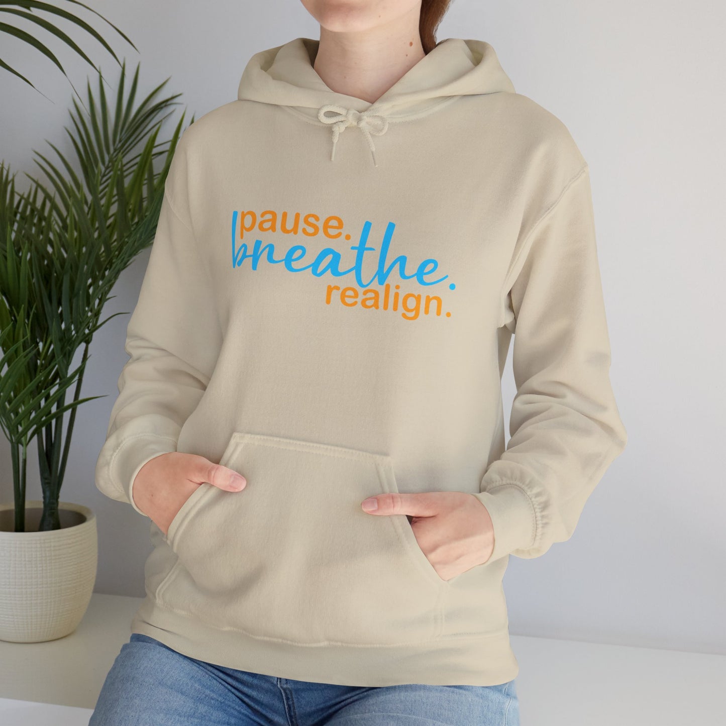 💛Mindful Pause Hooded Sweatshirt - "pause. breathe. realign."