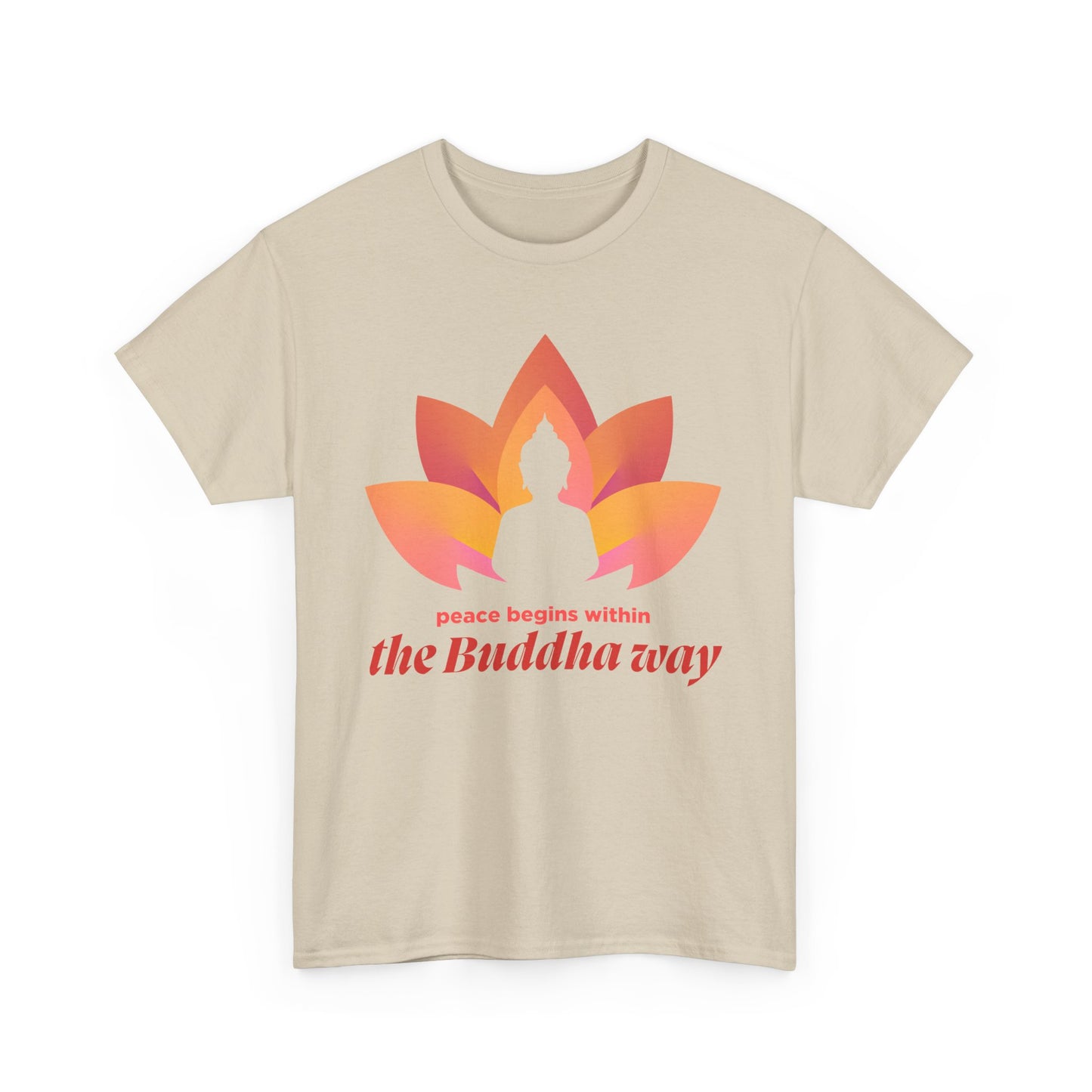 Buddha Peace Within Heavy Cotton Tee - Embrace the Path of Serenity
