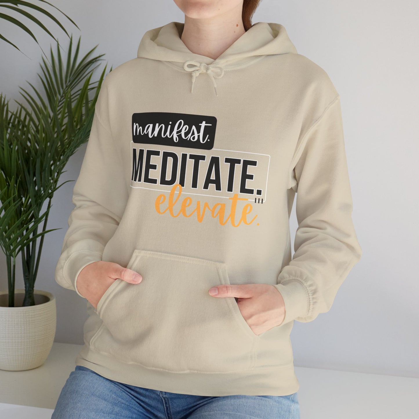 ✨Manifest. Meditate. Elevate. Hoodie – A Wearable Mantra for Mindful Living🌿