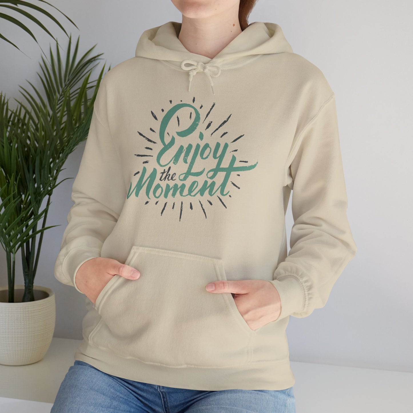 ✨Enjoy the Moment Hoodie – Mindful Living, Spiritual Comfort🌿🕊️✨