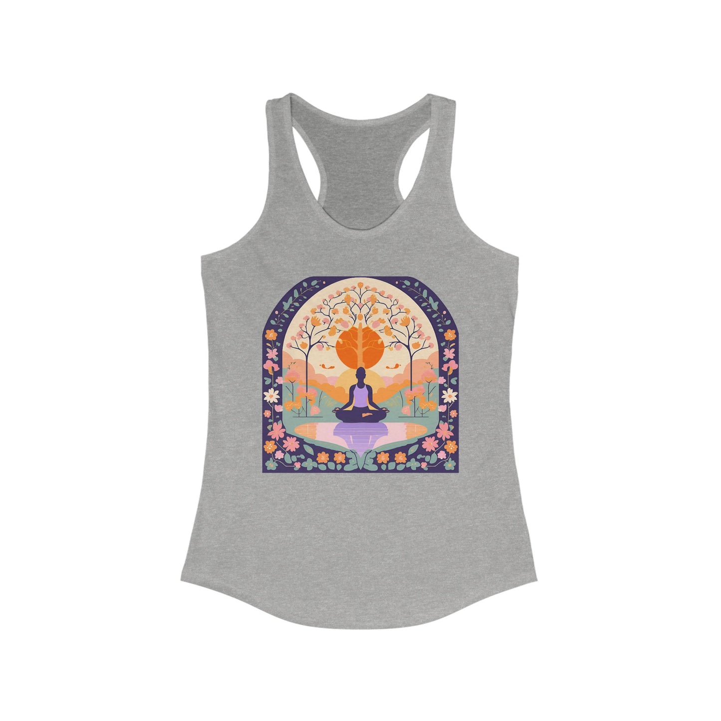 “Zen Garden Reflection” Racerback Tank – Serenity in Motion